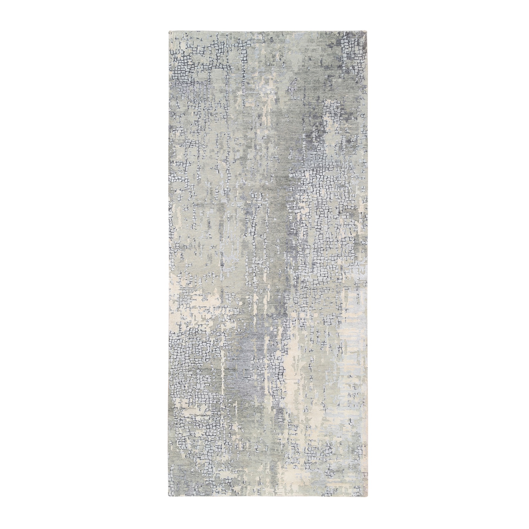 Mid Century Modern Collection Hand Knotted Grey Rug No: 1126124