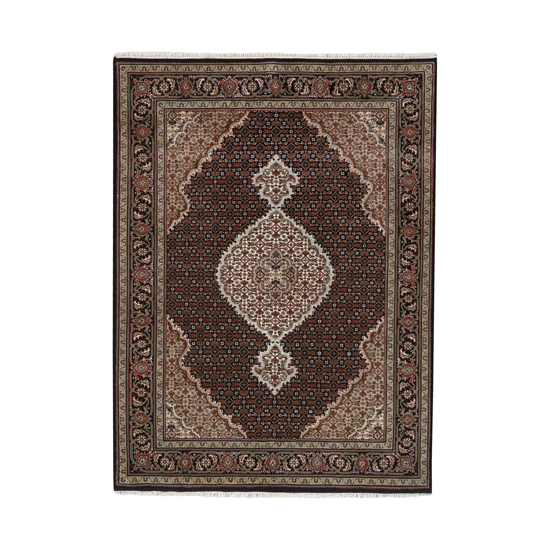 traditional Silk Hand-Knotted Area Rug 5'0