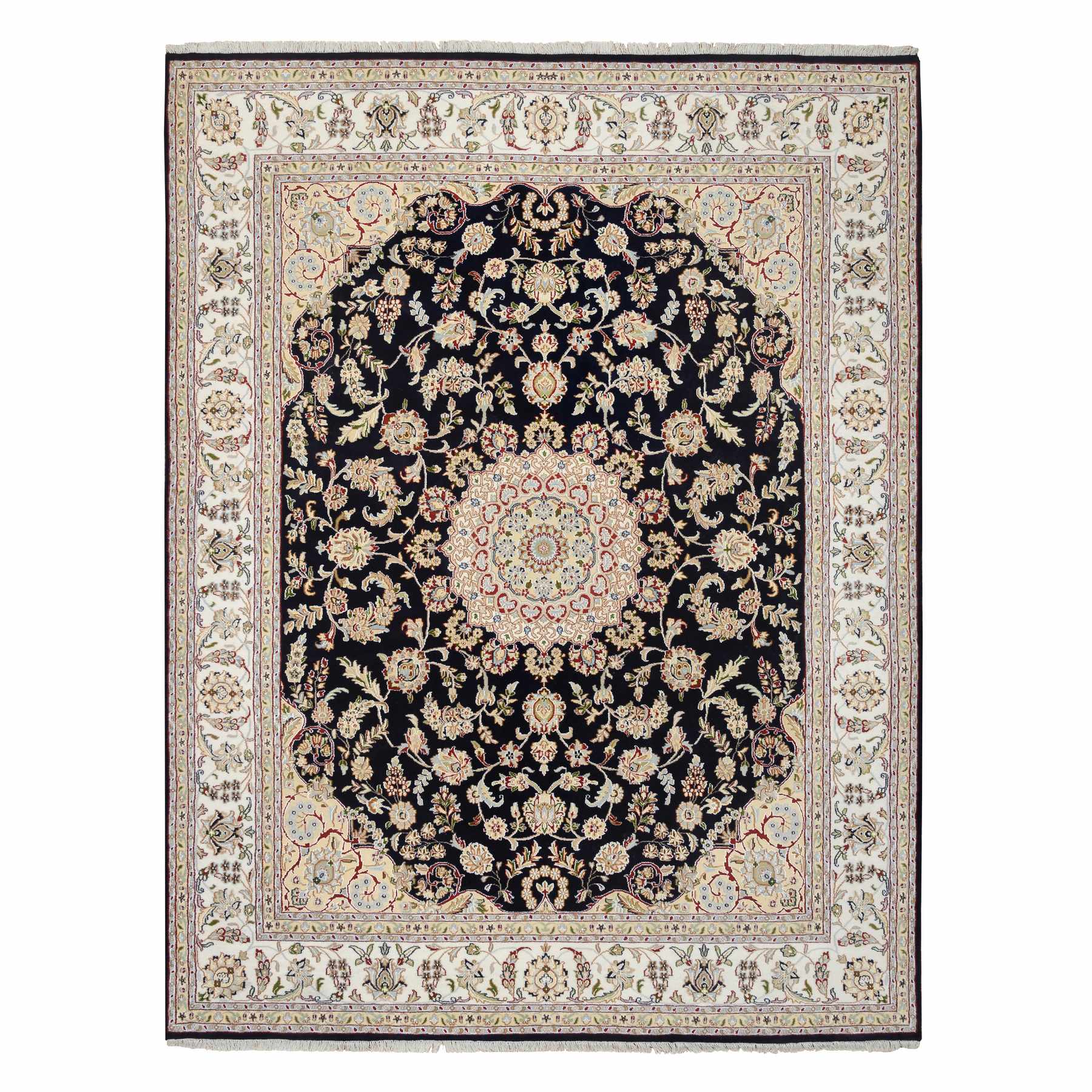 traditional Silk Hand-Knotted Area Rug 7'9