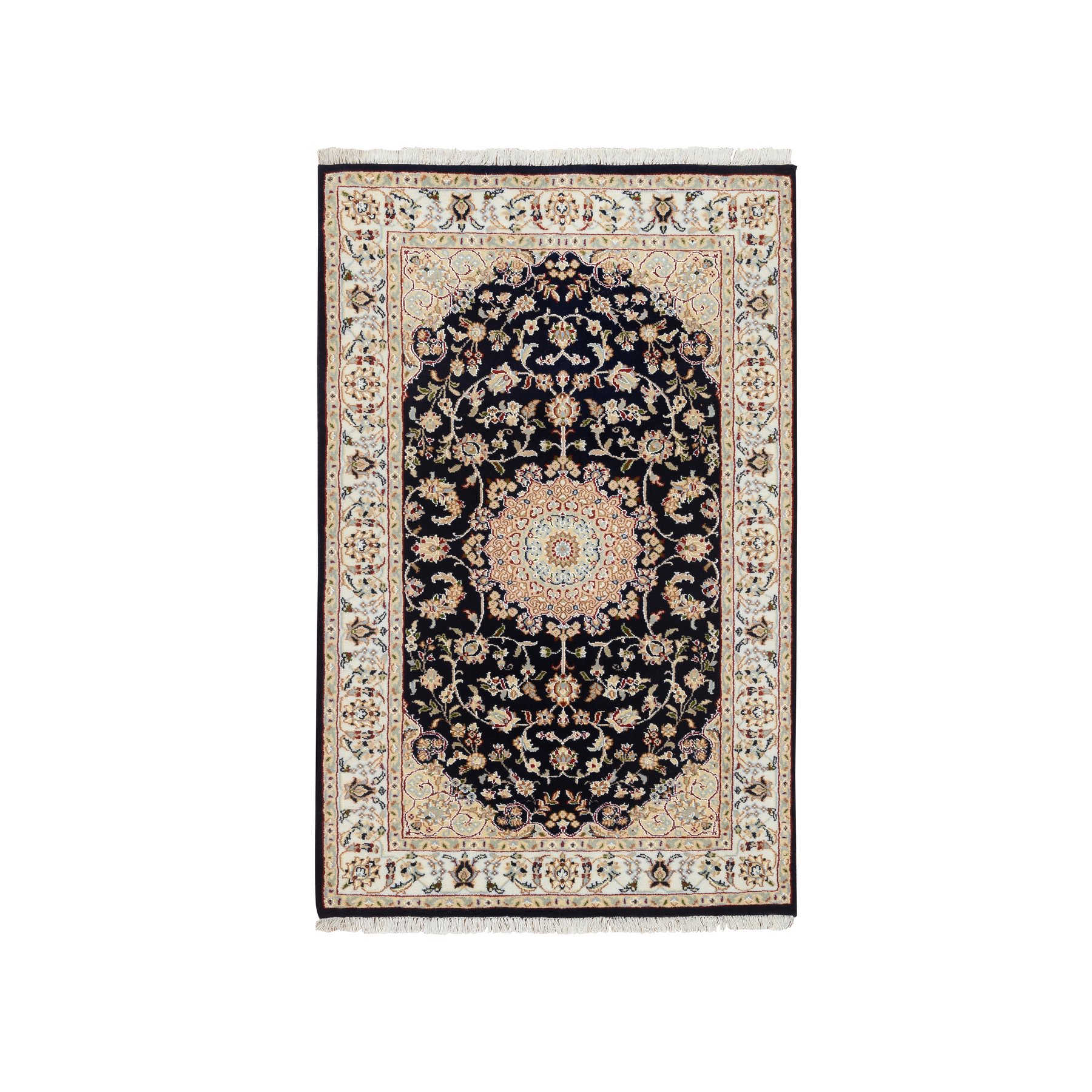 traditional Silk Hand-Knotted Area Rug 3'2