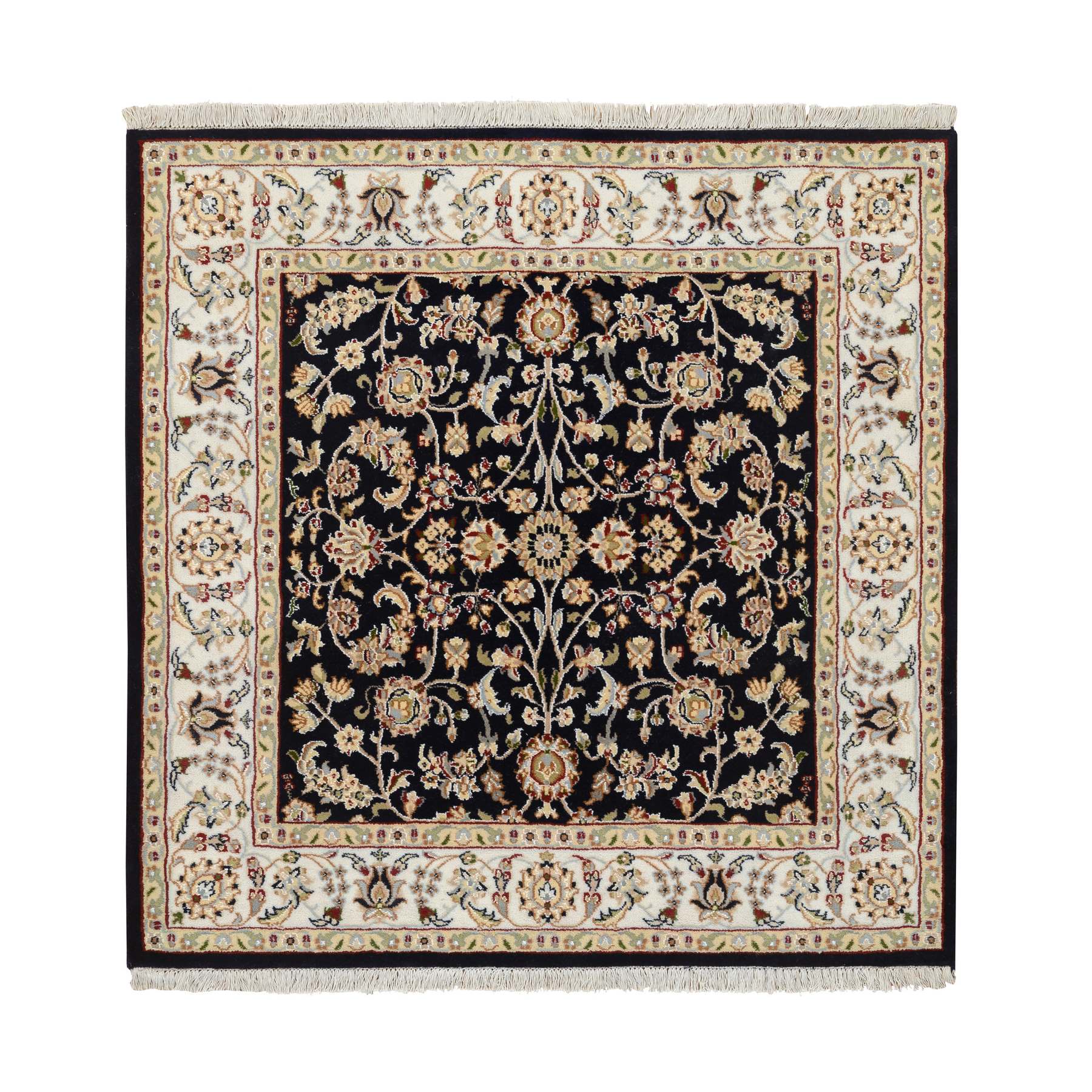 traditional Silk Hand-Knotted Area Rug 4'0