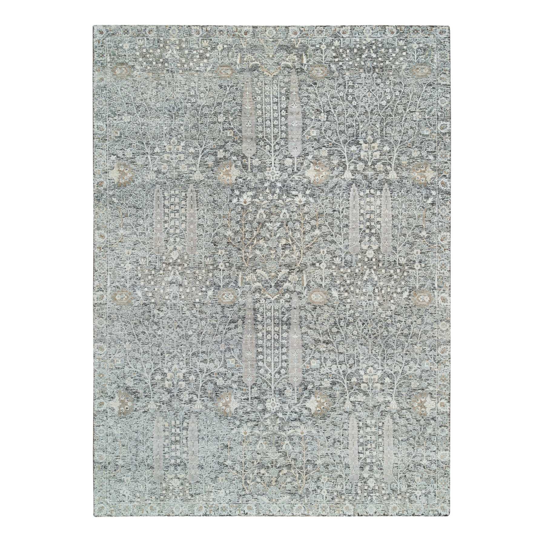  Silk Hand-Knotted Area Rug 9'0