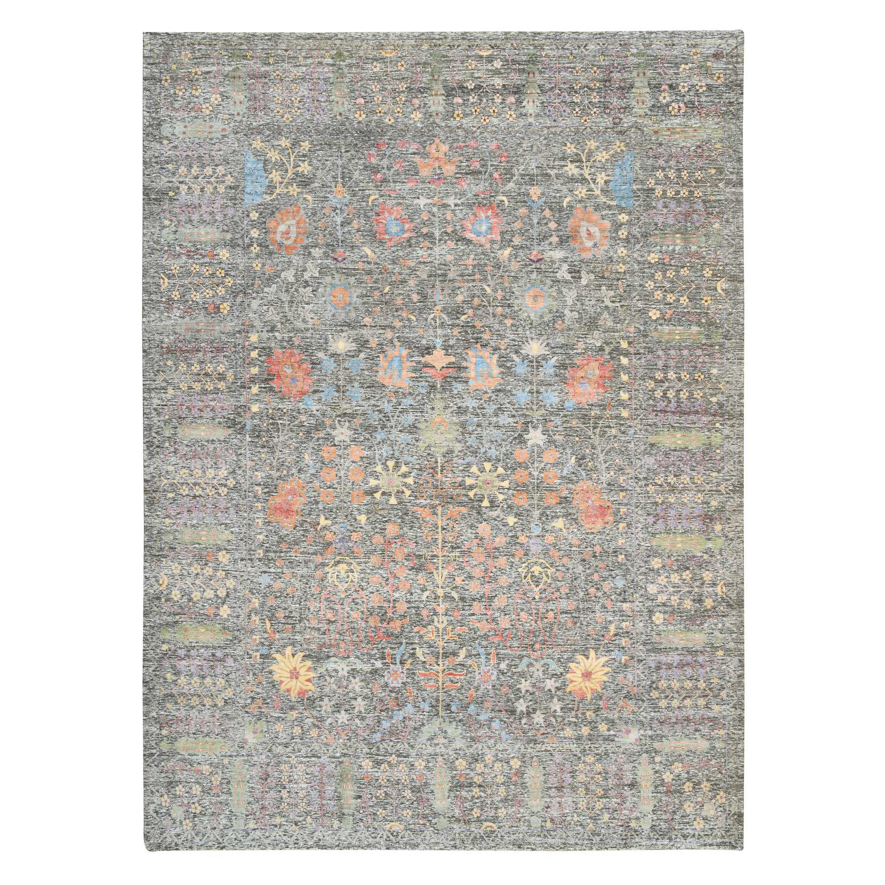 Silk Hand-Knotted Area Rug 9'1