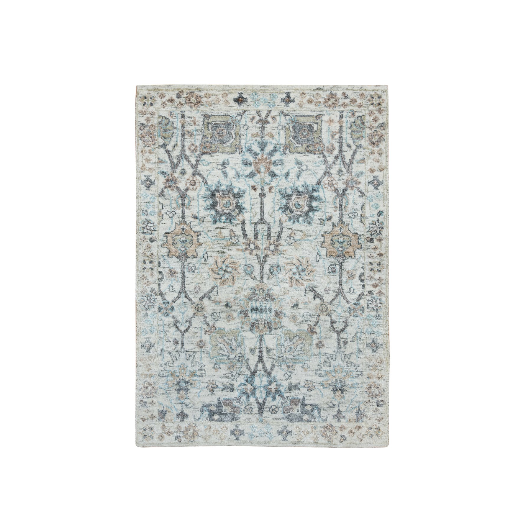  Silk Hand-Knotted Area Rug 2'0