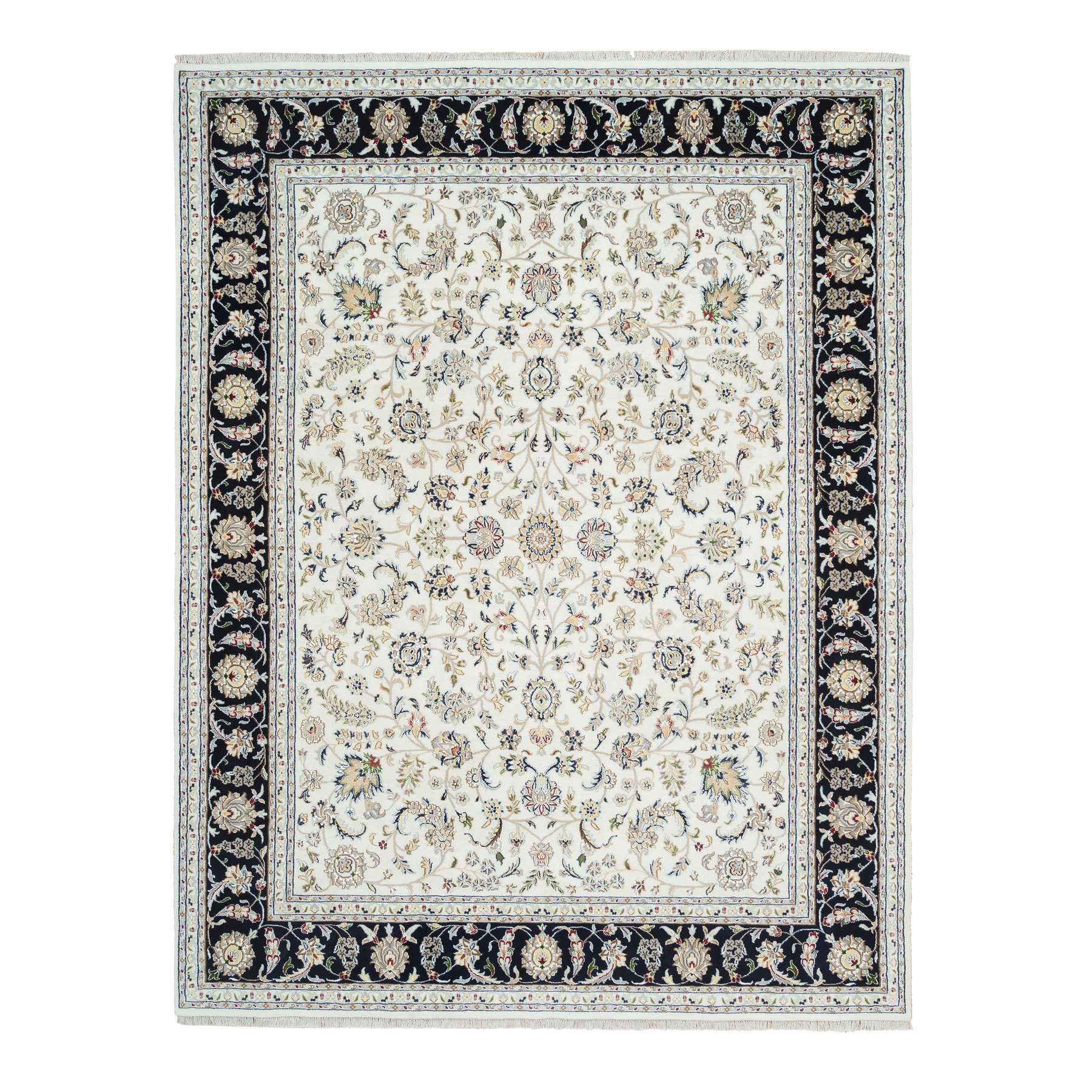 traditional Silk Hand-Knotted Area Rug 7'10