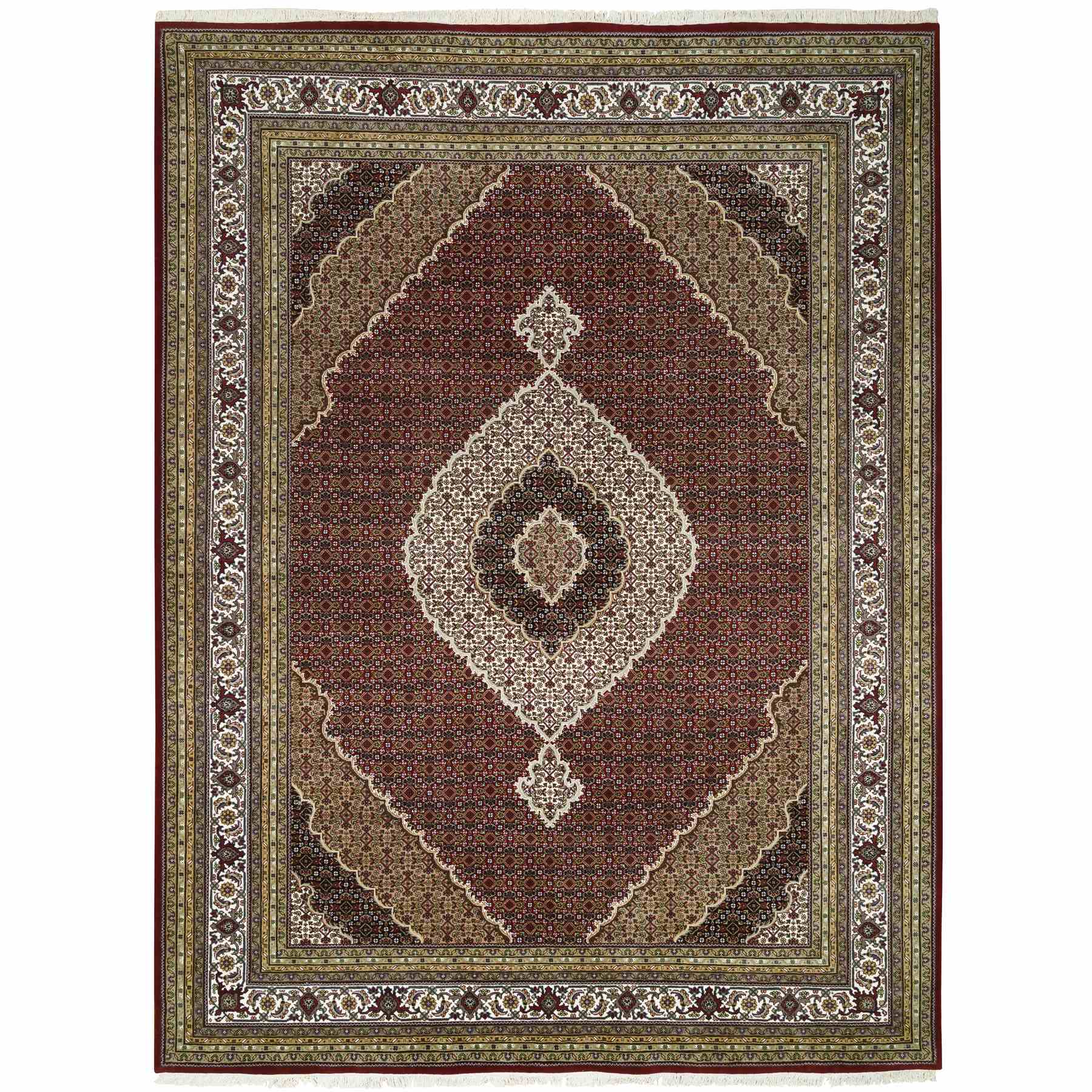 traditional Wool Hand-Knotted Area Rug 9'2