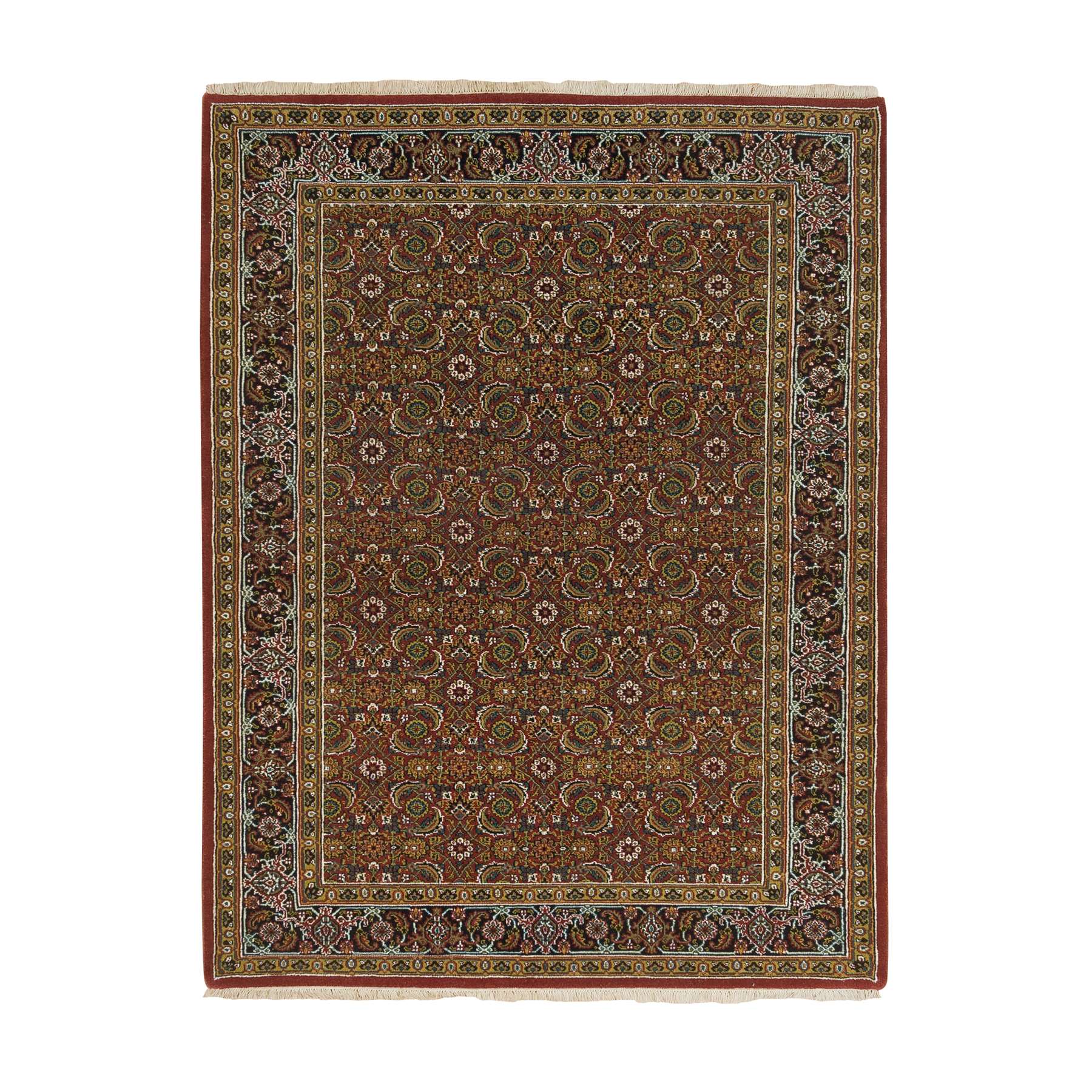 traditional Silk Hand-Knotted Area Rug 4'3