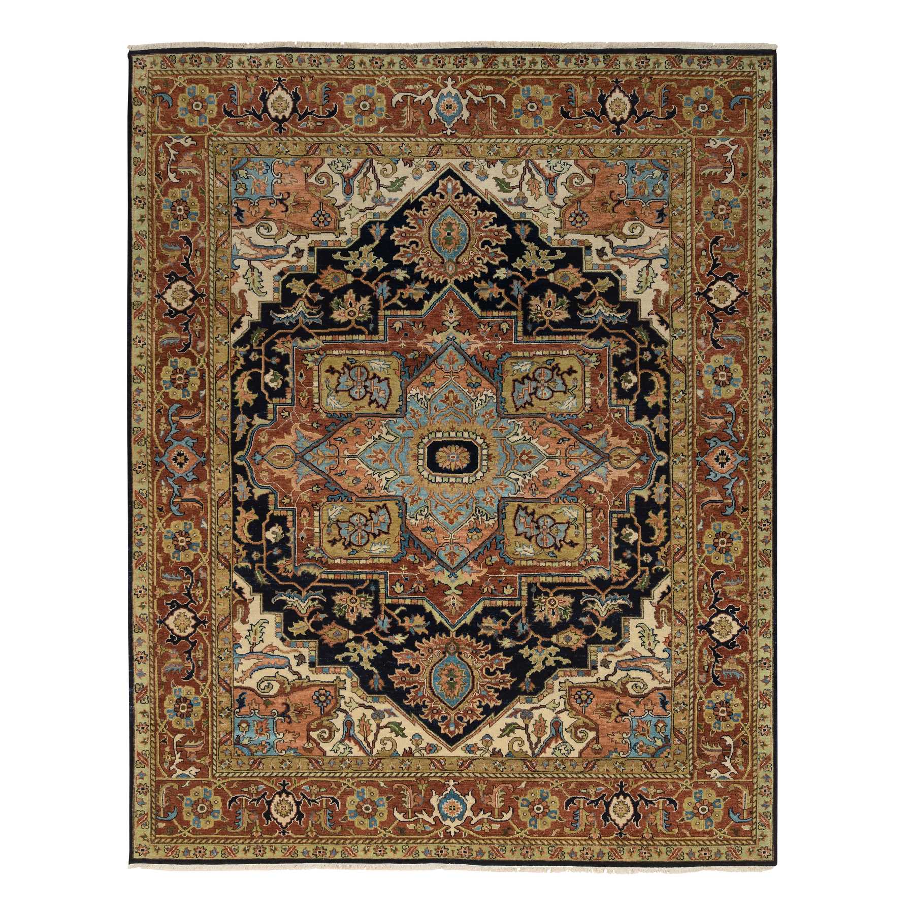 traditional Wool Hand-Knotted Area Rug 7'10