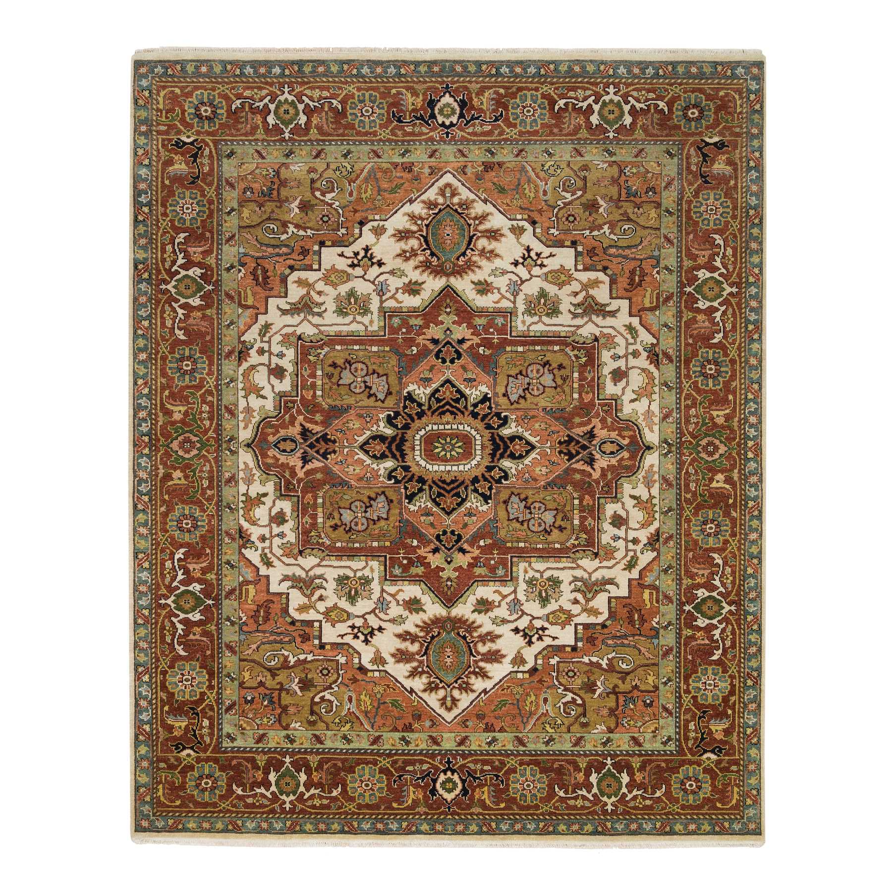 traditional Wool Hand-Knotted Area Rug 7'10