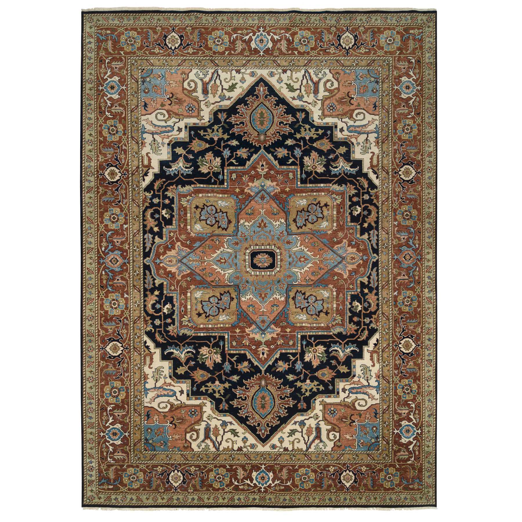 traditional Wool Hand-Knotted Area Rug 10'0