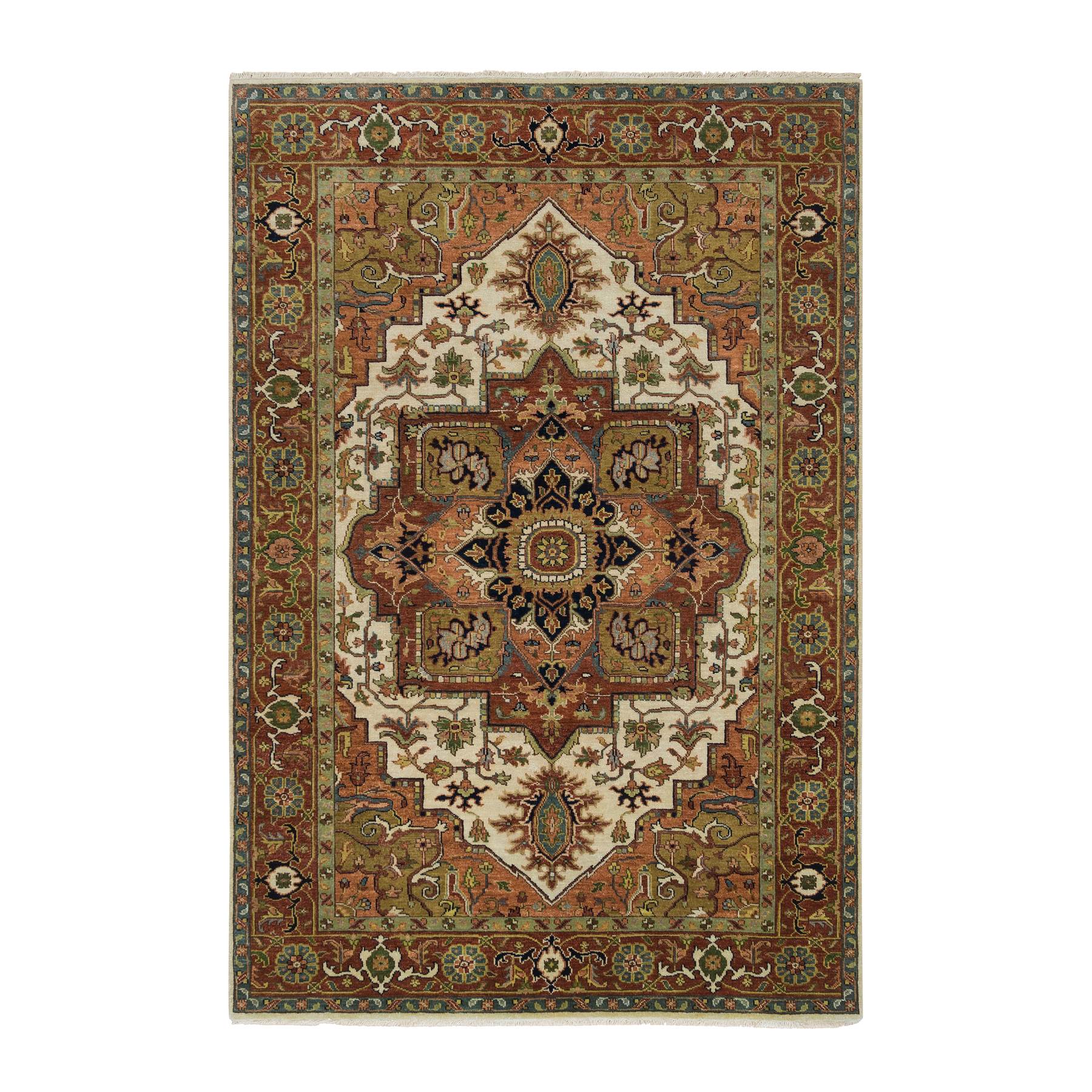 traditional Wool Hand-Knotted Area Rug 6'0
