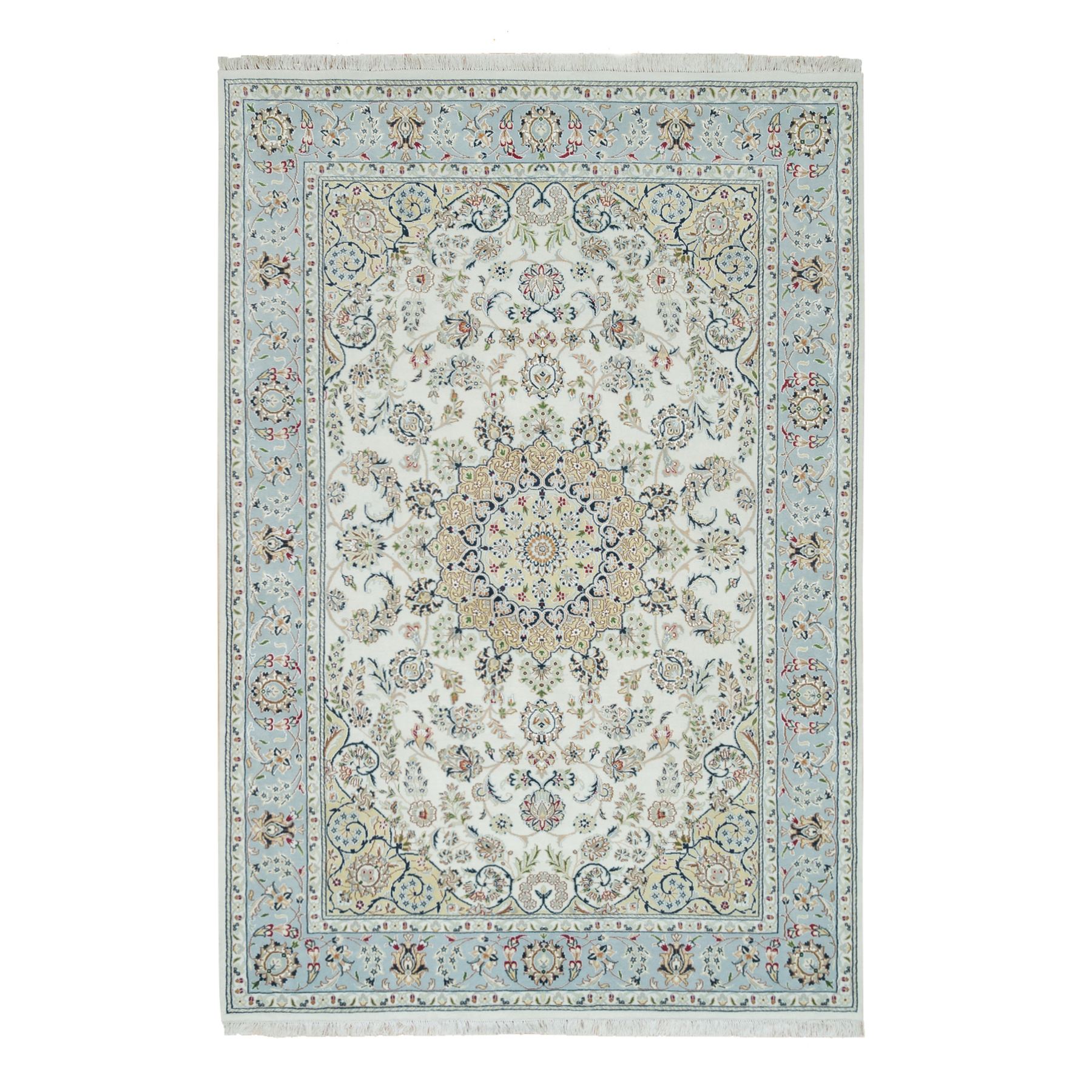 traditional Wool Hand-Knotted Area Rug 6'1