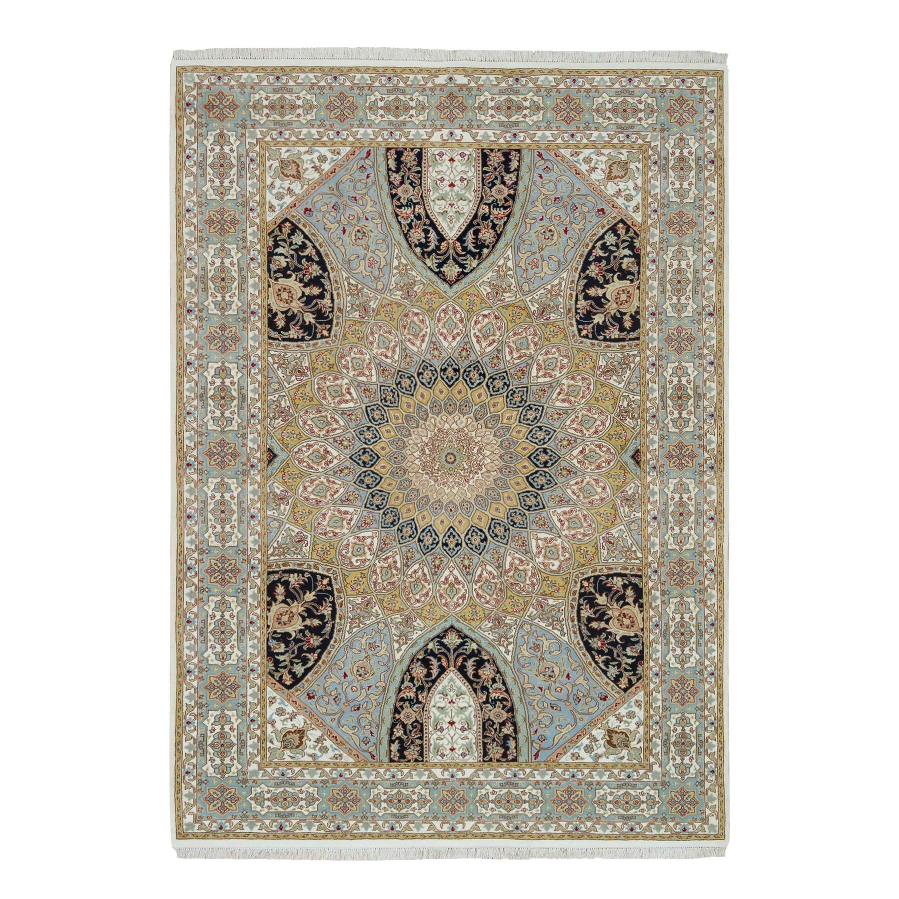 traditional Wool Hand-Knotted Area Rug 6'2