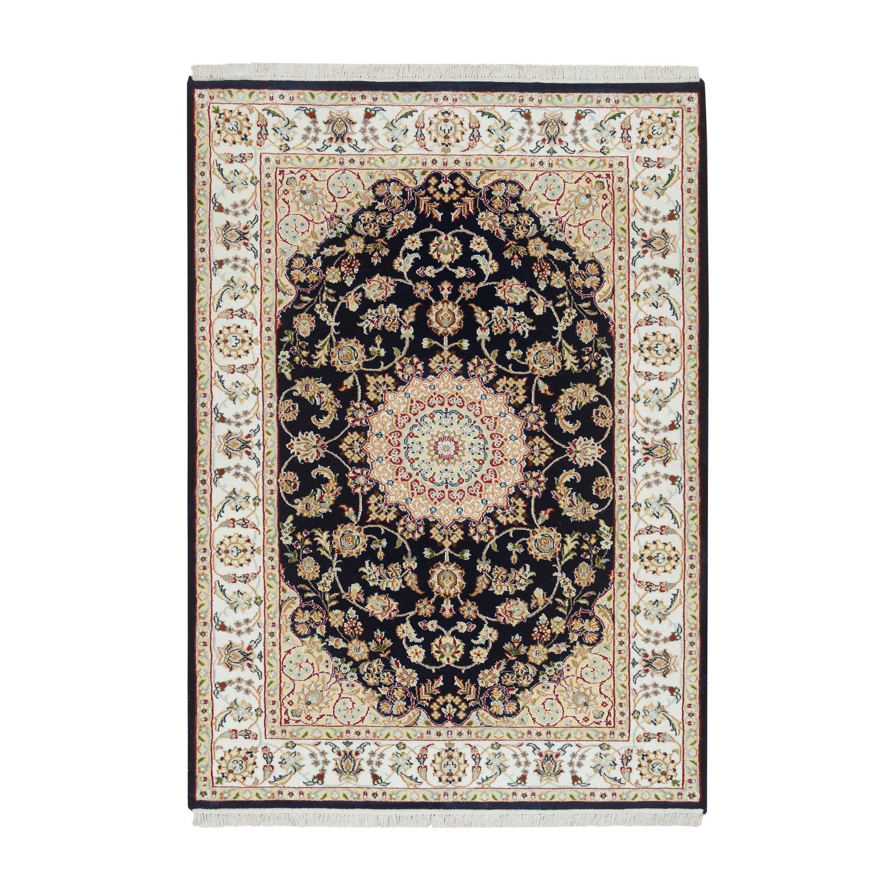 traditional Wool Hand-Knotted Area Rug 4'0