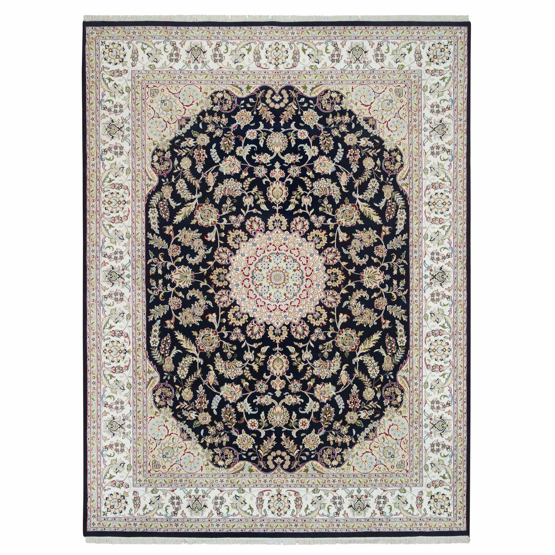 traditional Wool Hand-Knotted Area Rug 8'10