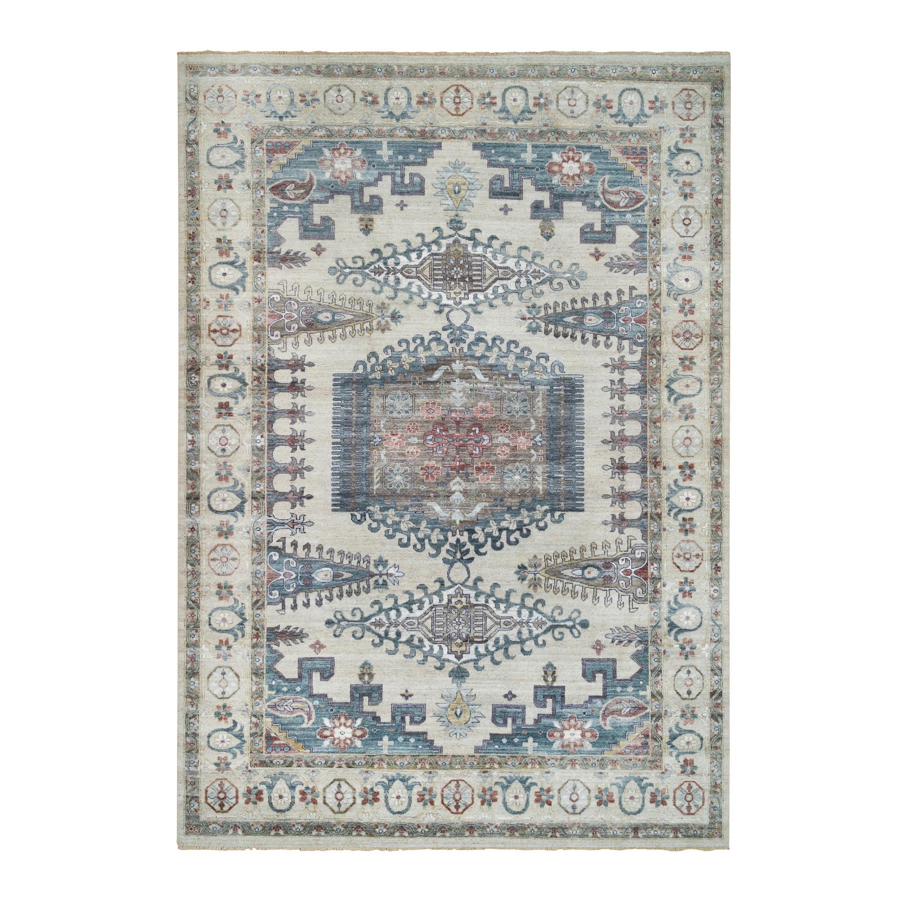 traditional Wool Hand-Knotted Area Rug 9'10