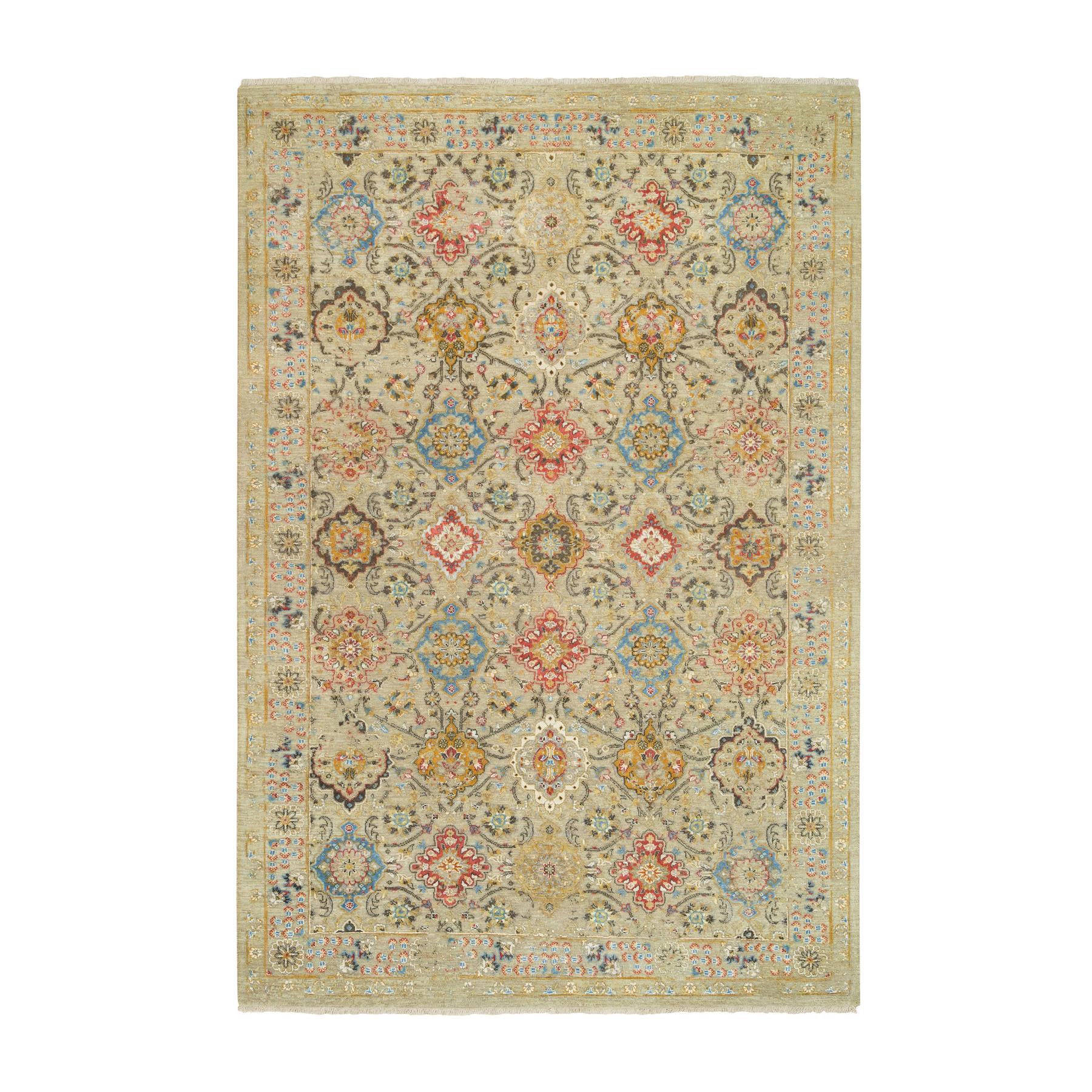  Silk Hand-Knotted Area Rug 6'2