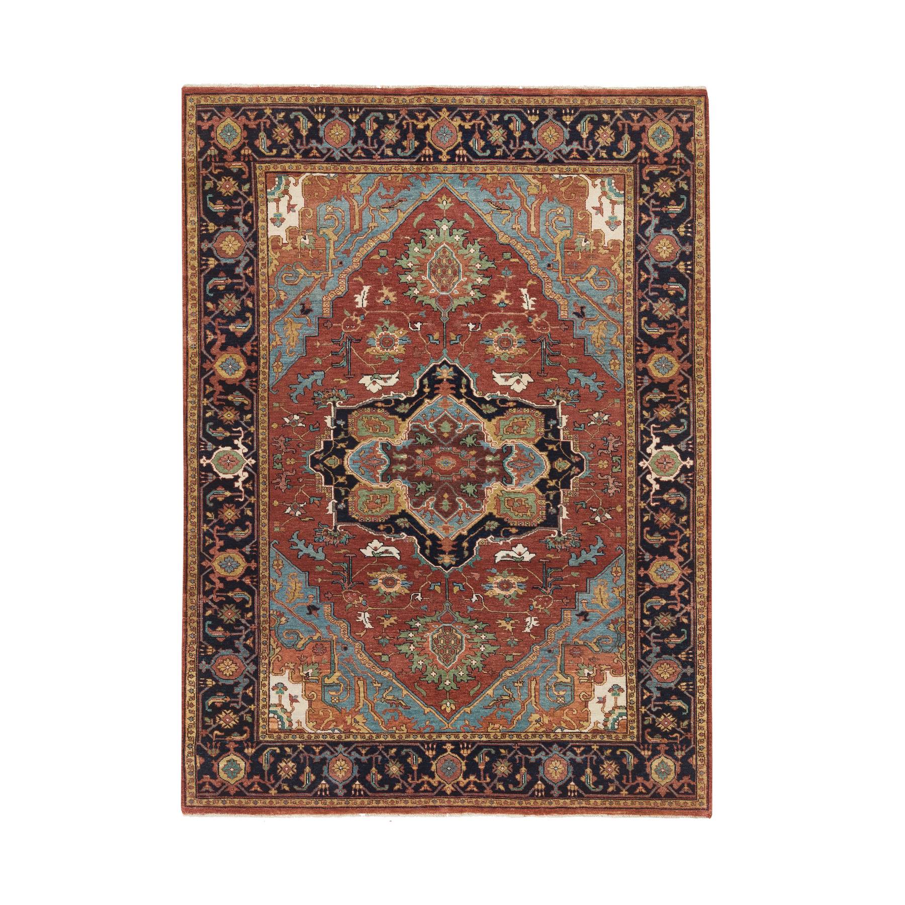  Wool Hand-Knotted Area Rug 5'2