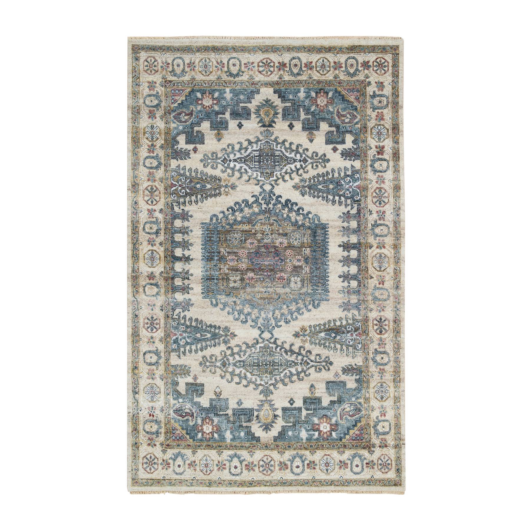 traditional Wool Hand-Knotted Area Rug 5'10