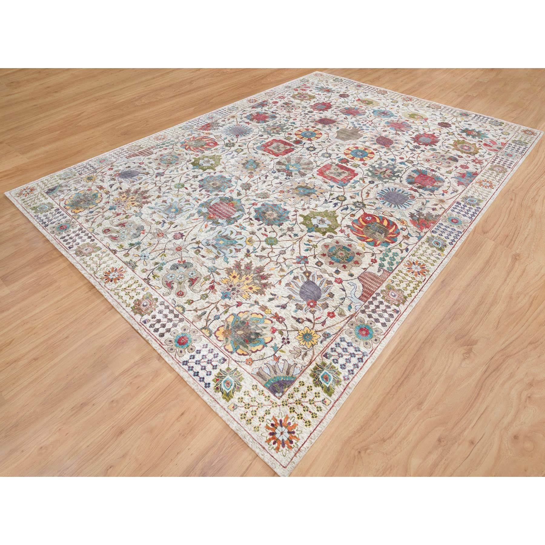  Silk Hand-Knotted Area Rug 10'2
