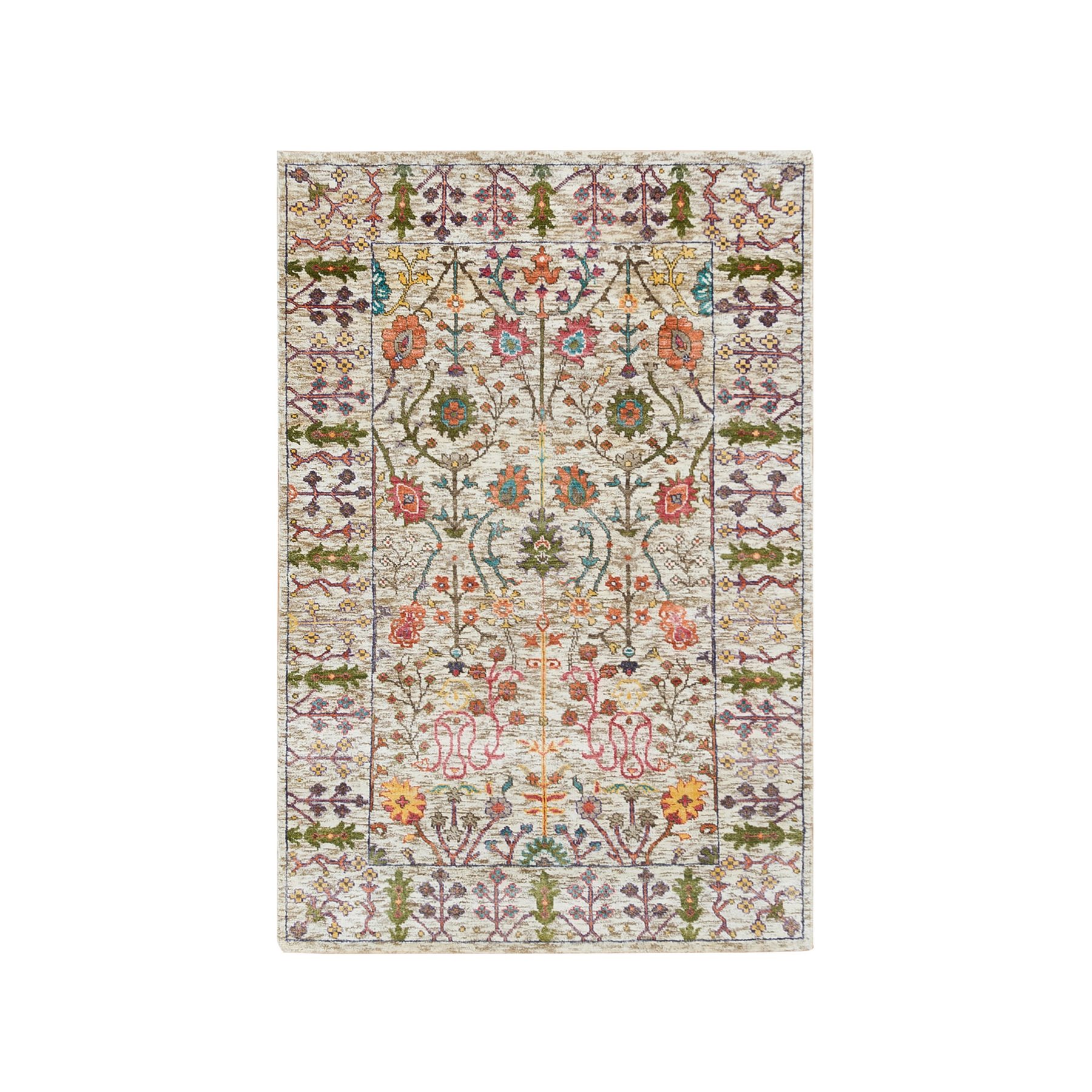  Silk Hand-Knotted Area Rug 3'2