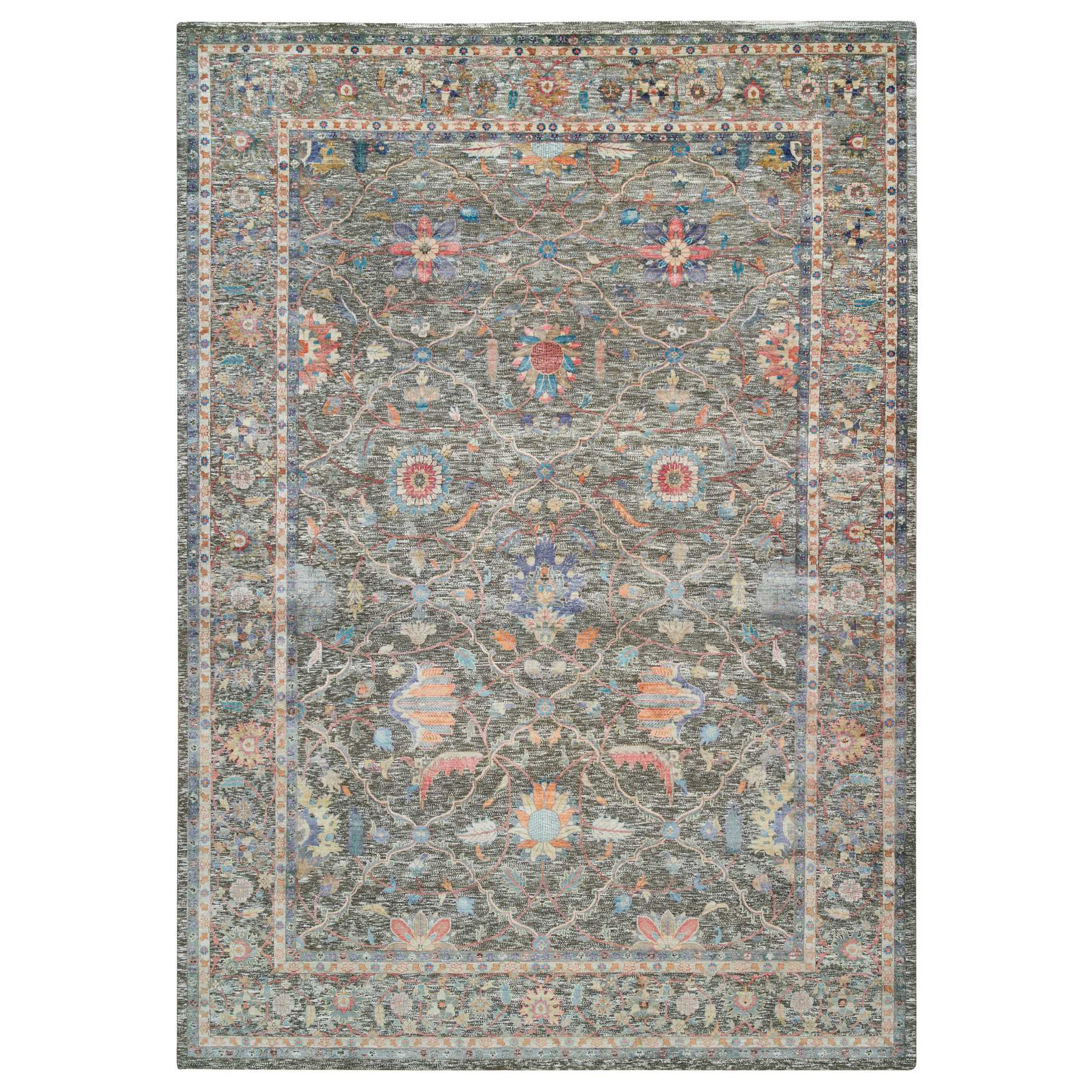  Silk Hand-Knotted Area Rug 9'9