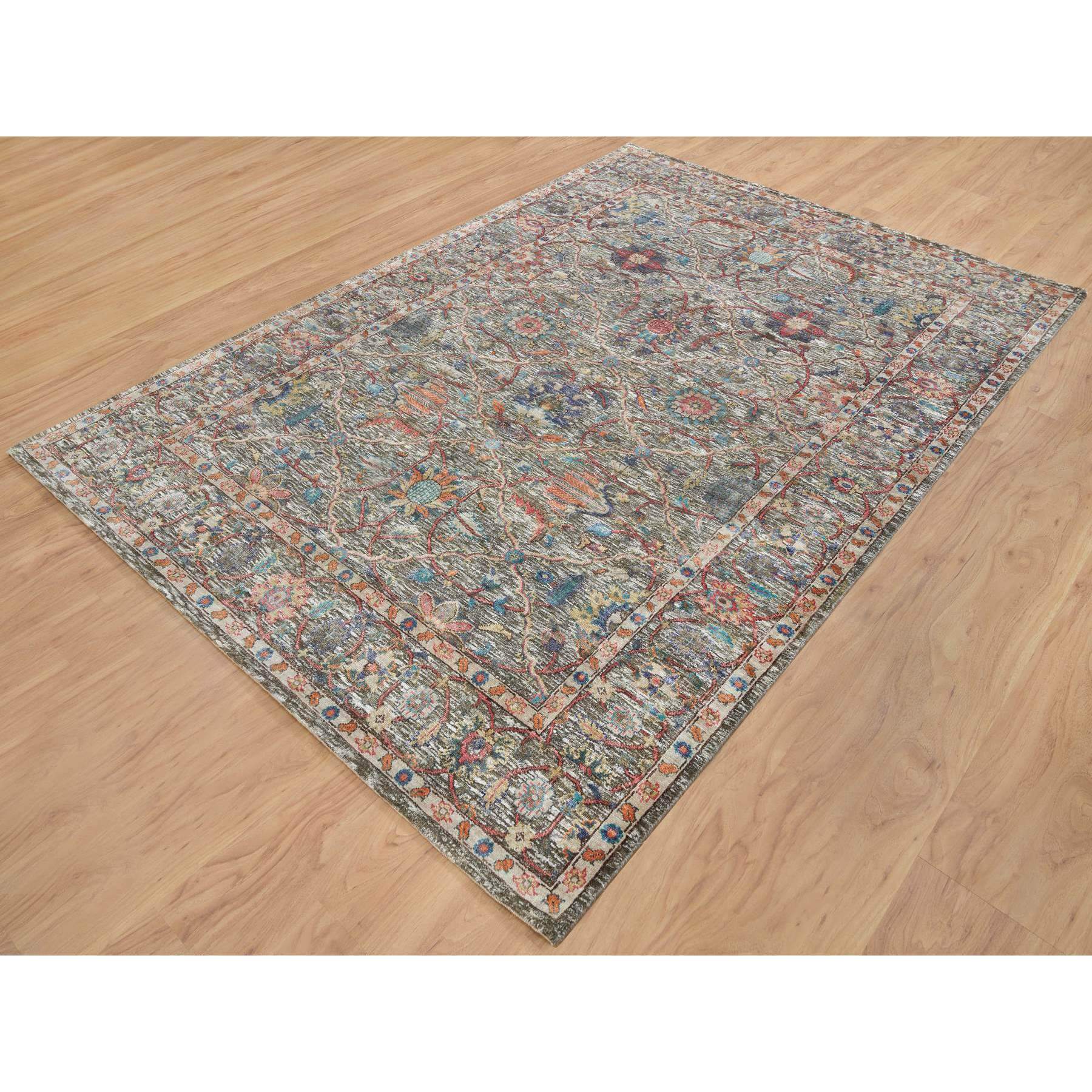  Silk Hand-Knotted Area Rug 6'4
