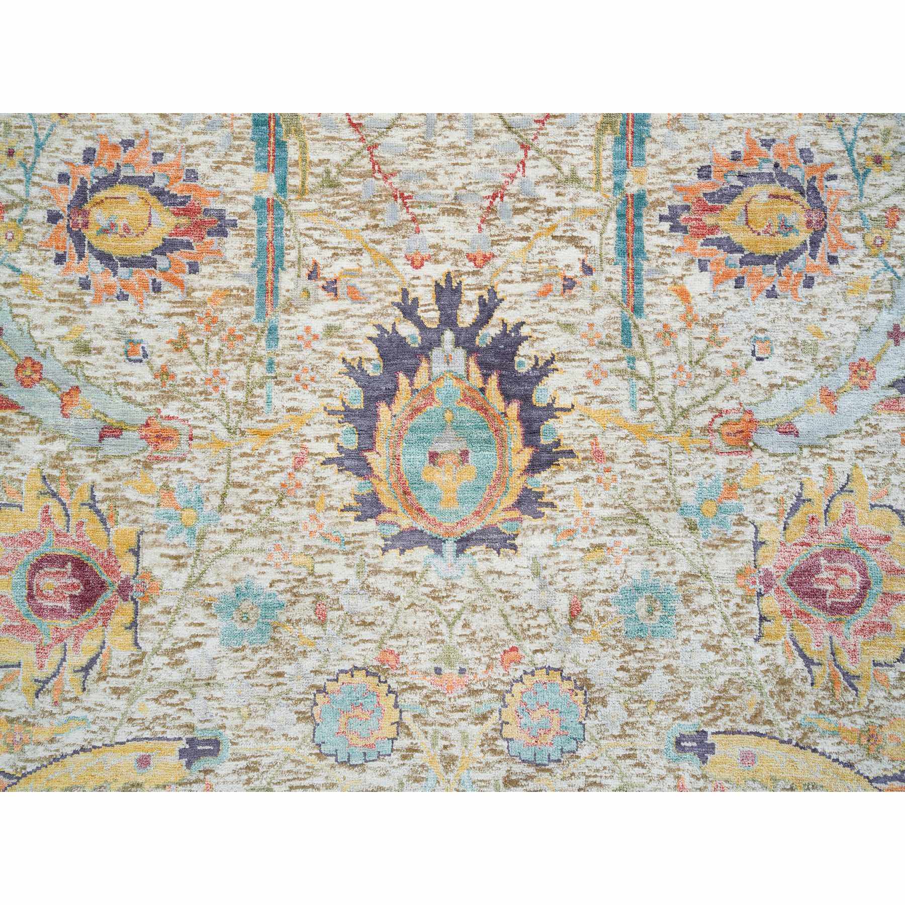  Silk Hand-Knotted Area Rug 5'2
