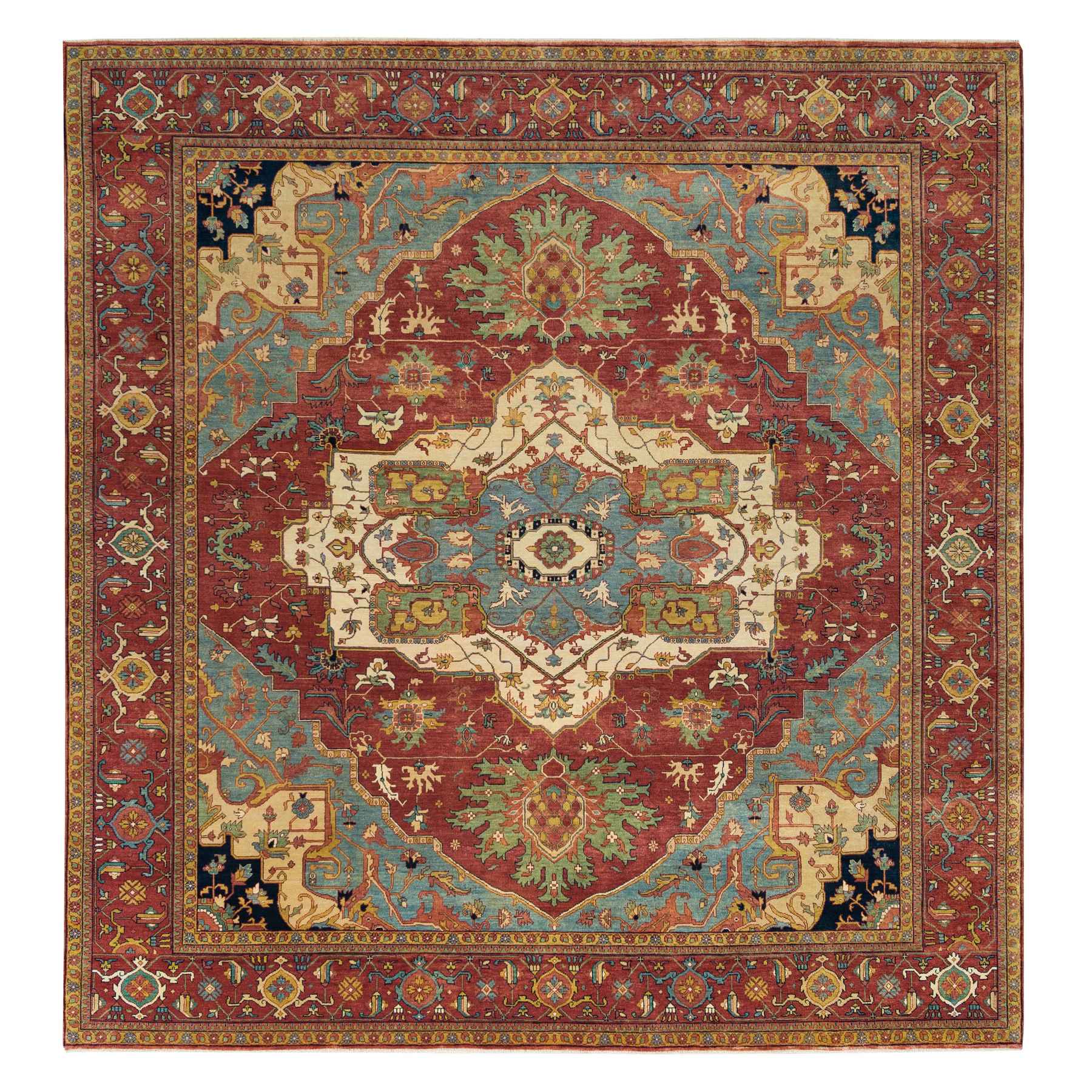  Wool Hand-Knotted Area Rug 9'8