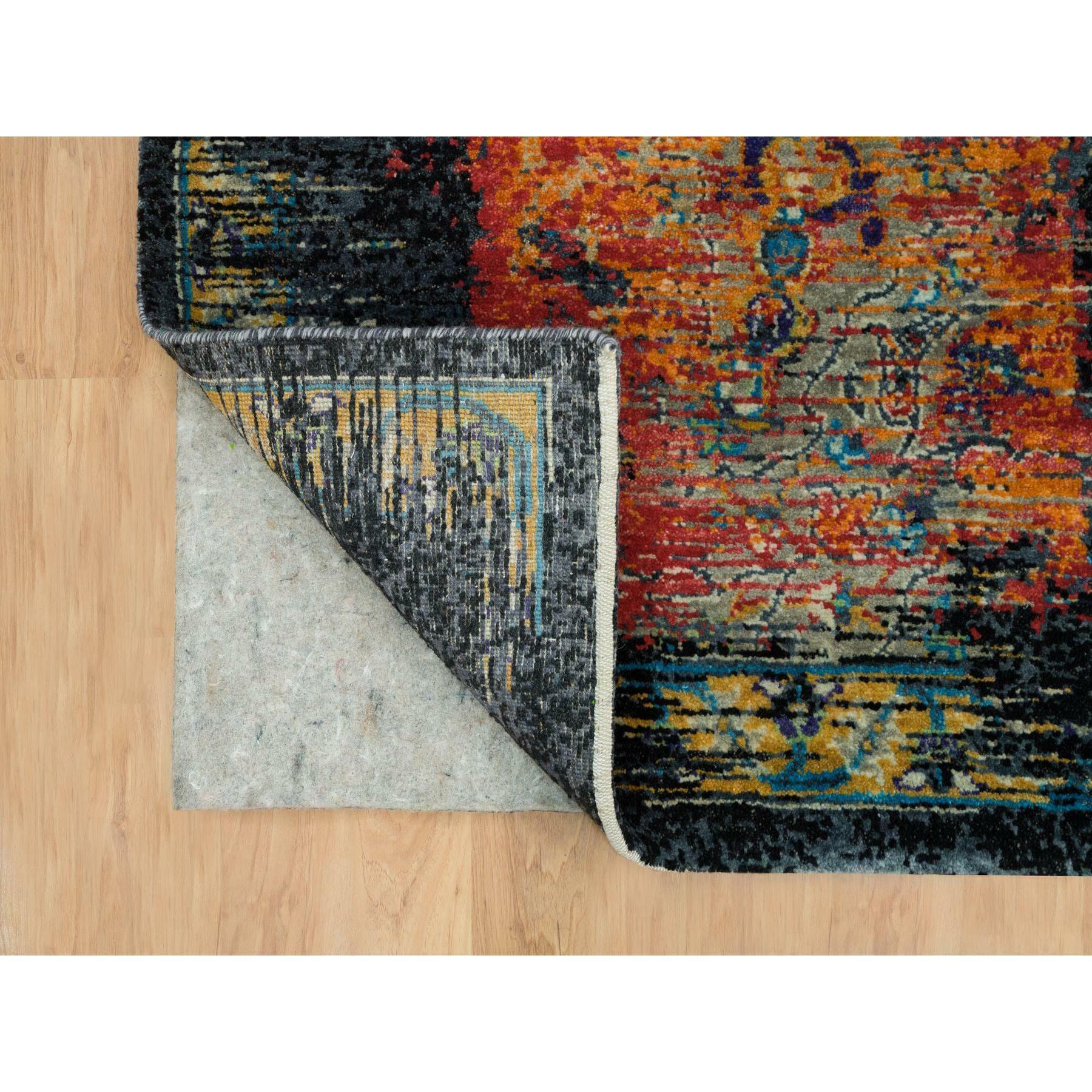 8'1"x8'1" Metallic Orange, Hand Knotted, Ancient Ottoman Erased Design, Ghazni Wool, Square Oriental Rug Sh65903