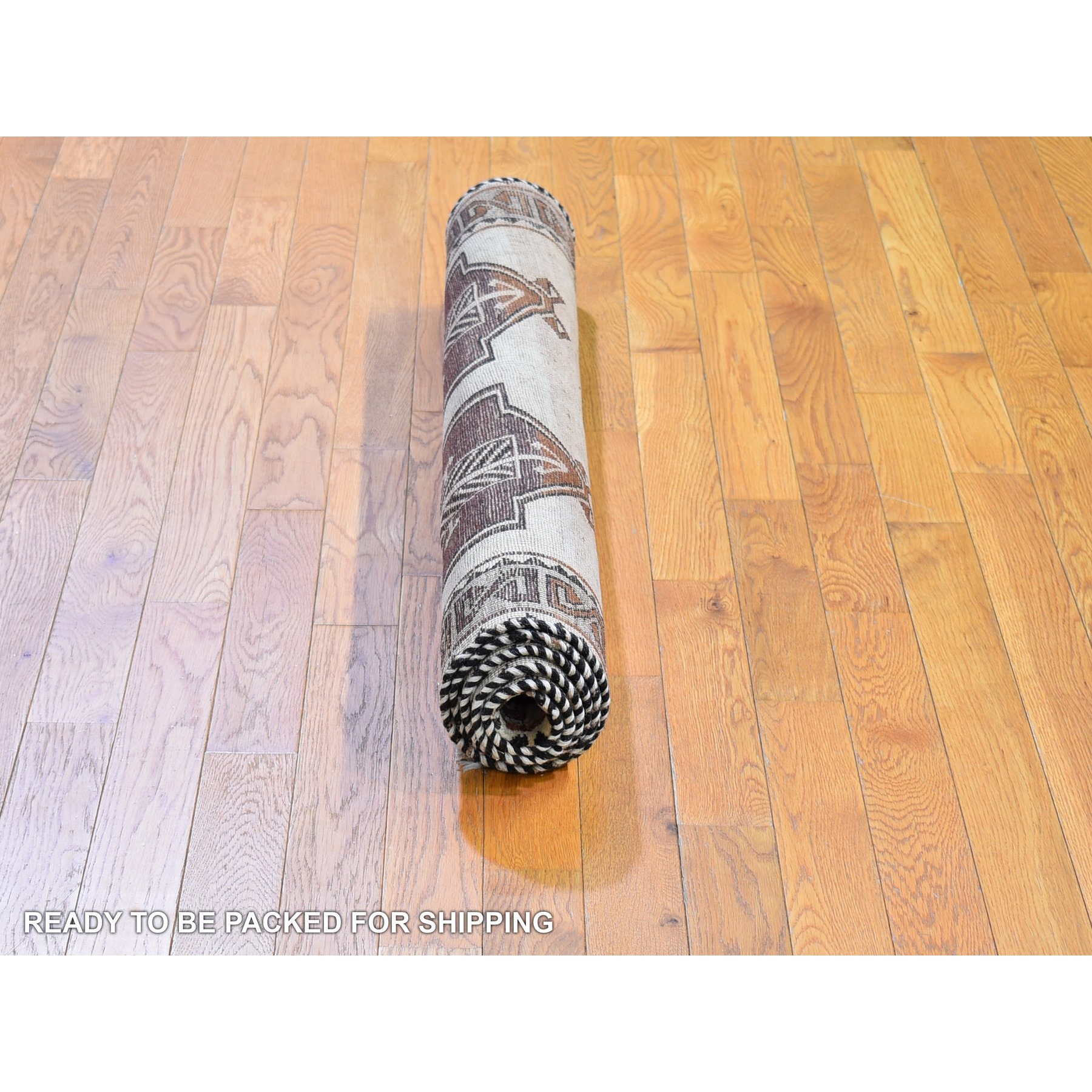 3'7"x6' Vintage Persian Gabbeh Signed with Geometric Medallions Pure Wool Hand Knotted Oriental Rug Sh66017