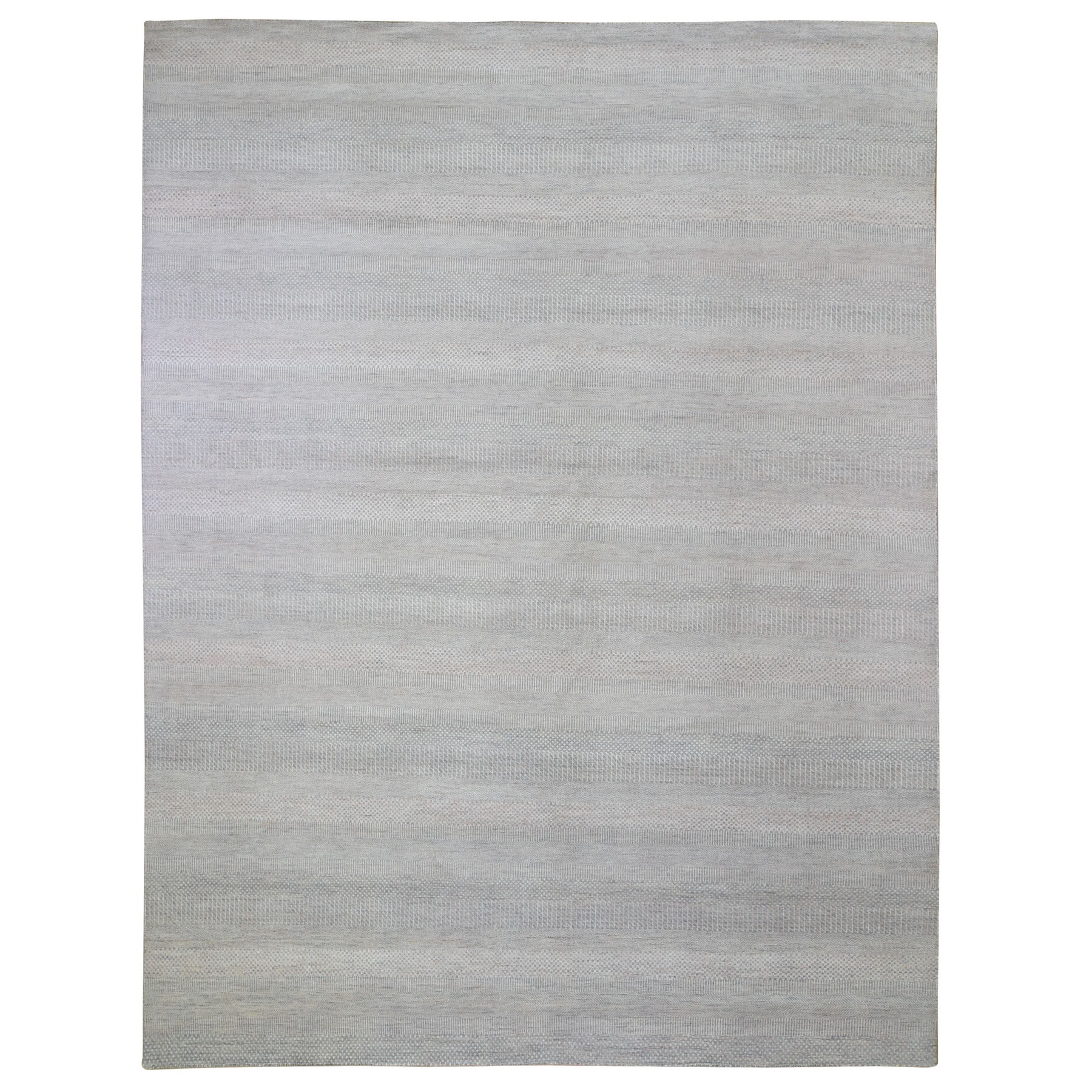 Mid Century Modern Collection Hand Knotted Grey Rug No: 1132120