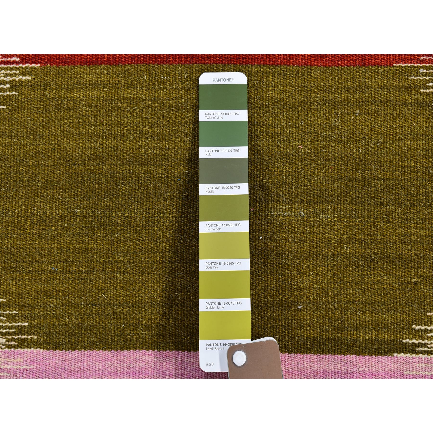 3'x5'1" Colorful Durie Kilim Flat Weave Geometric Design Pure Wool Hand Woven Oriental Rug Sh66063