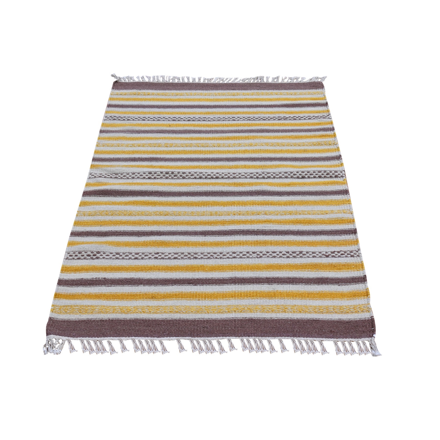 Fine Kilim Collection Hand Woven Yellow Rug No: 1132128