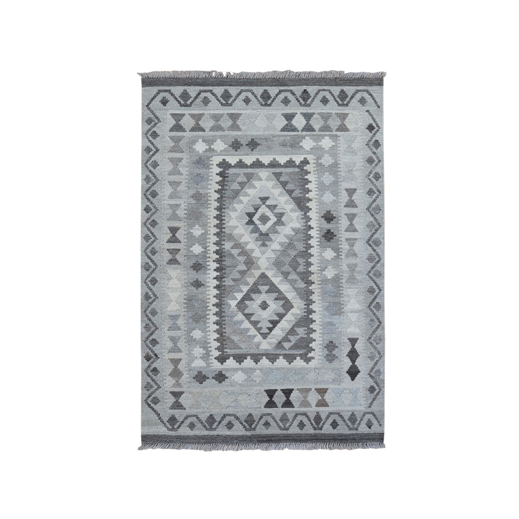 Fine Kilim Collection Hand Woven Grey Rug No: 1132182