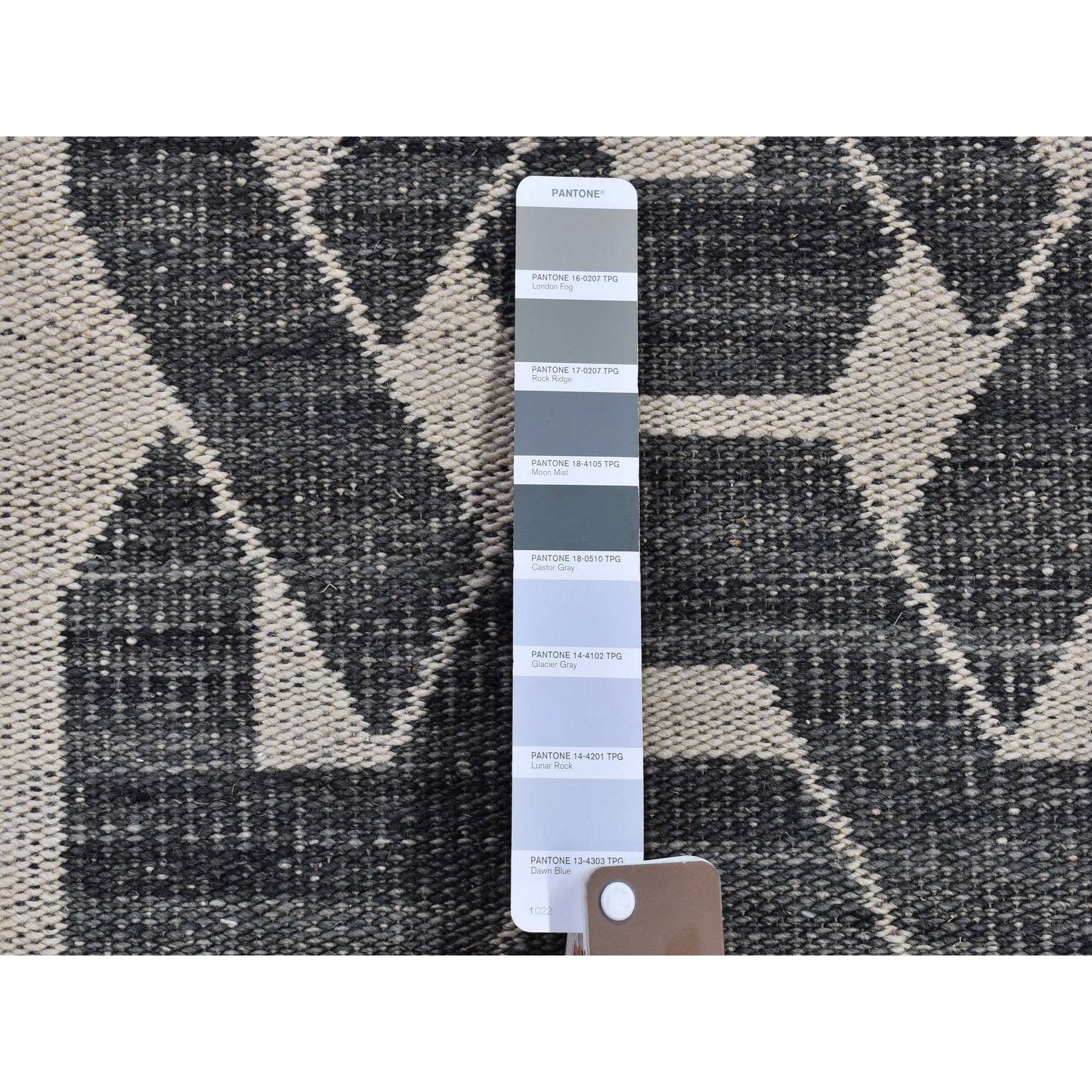 2'7"x9'10" Gray Hand Woven Flat Weave Geometric Pattern Pure Wool Reversible Kilim Runner Oriental Rug Sh66100