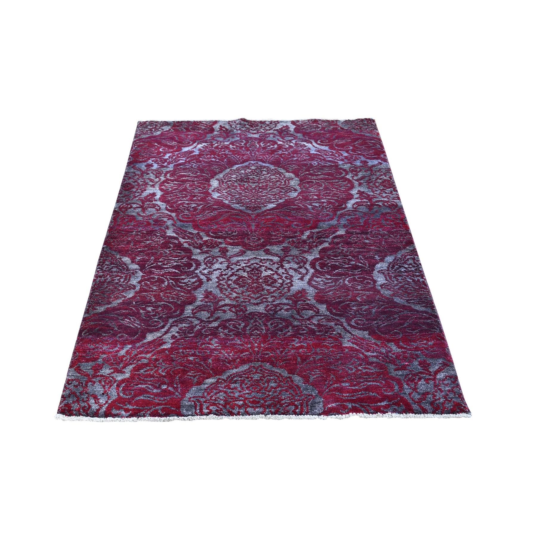 Mid Century Modern Collection Hand Knotted Ivory Rug No: 1132246