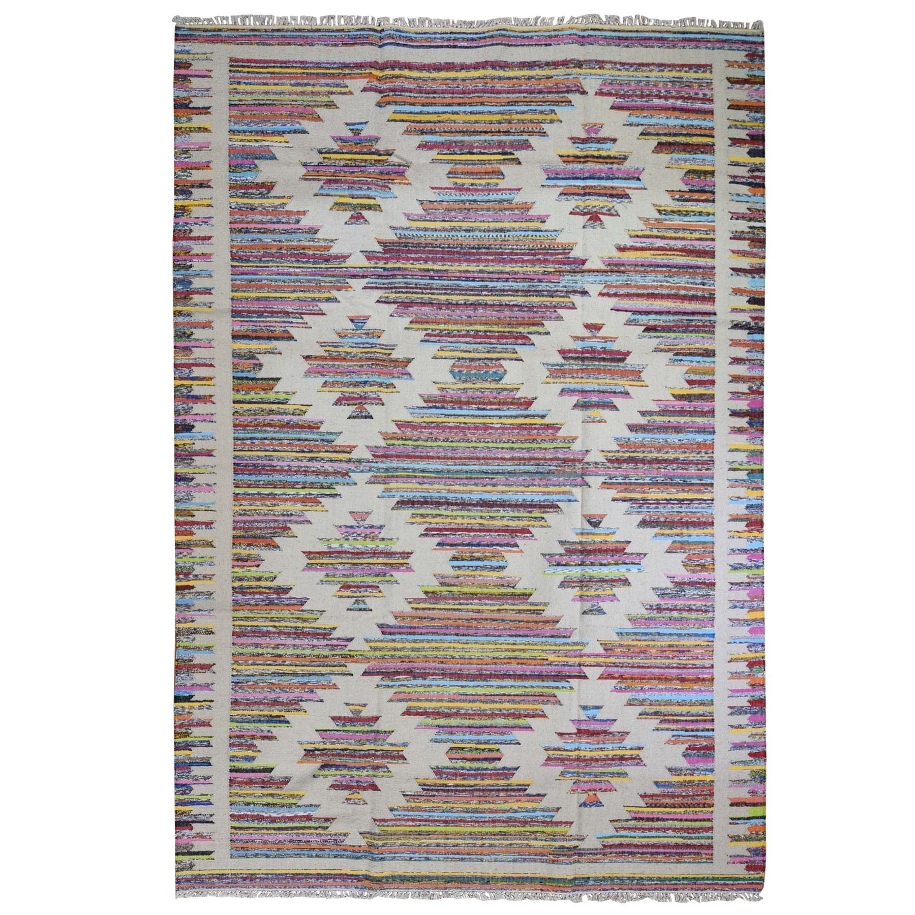 Fine Kilim Collection Hand Woven Ivory Rug No: 1132260