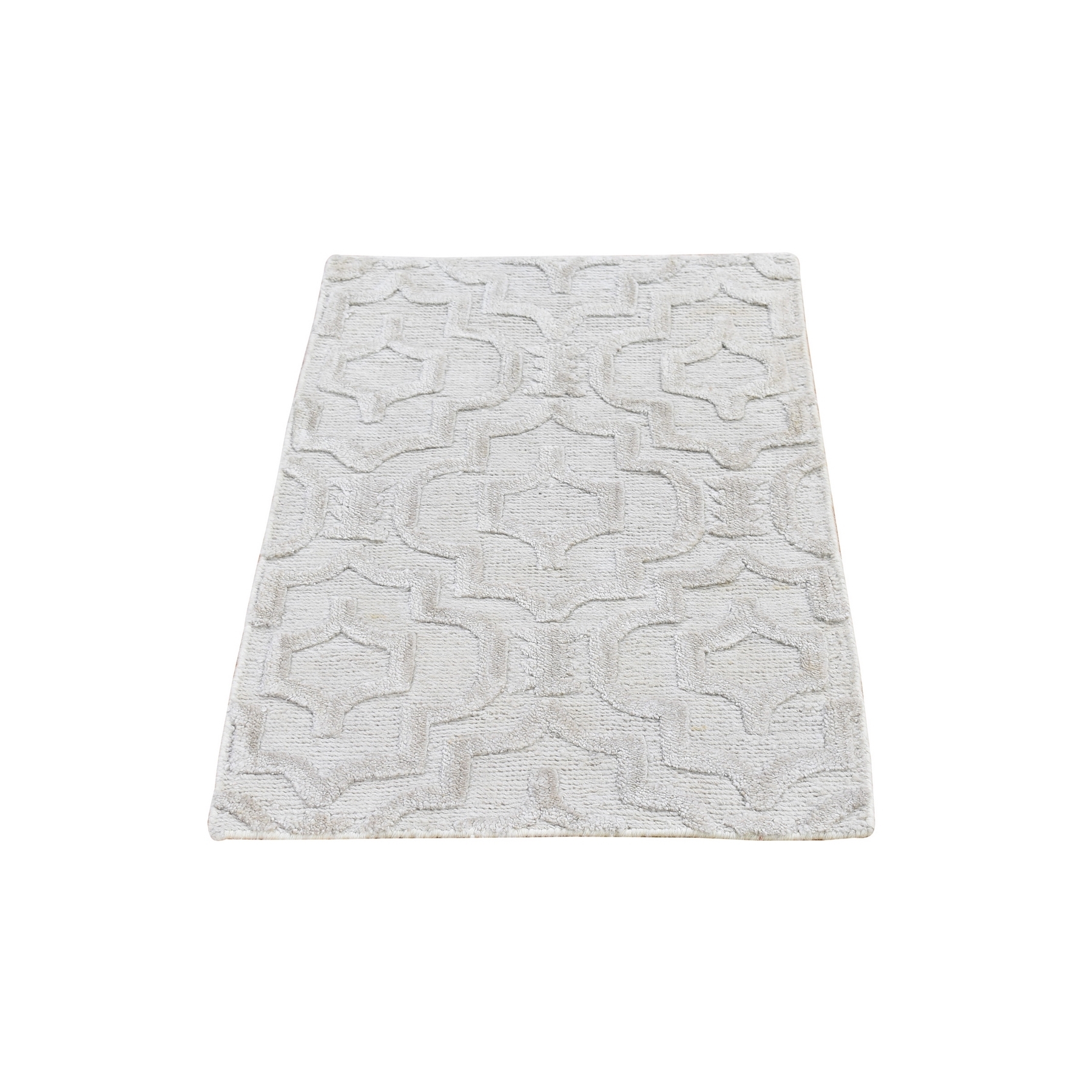 Mid Century Modern Collection Hand Knotted Ivory Rug No: 1132318