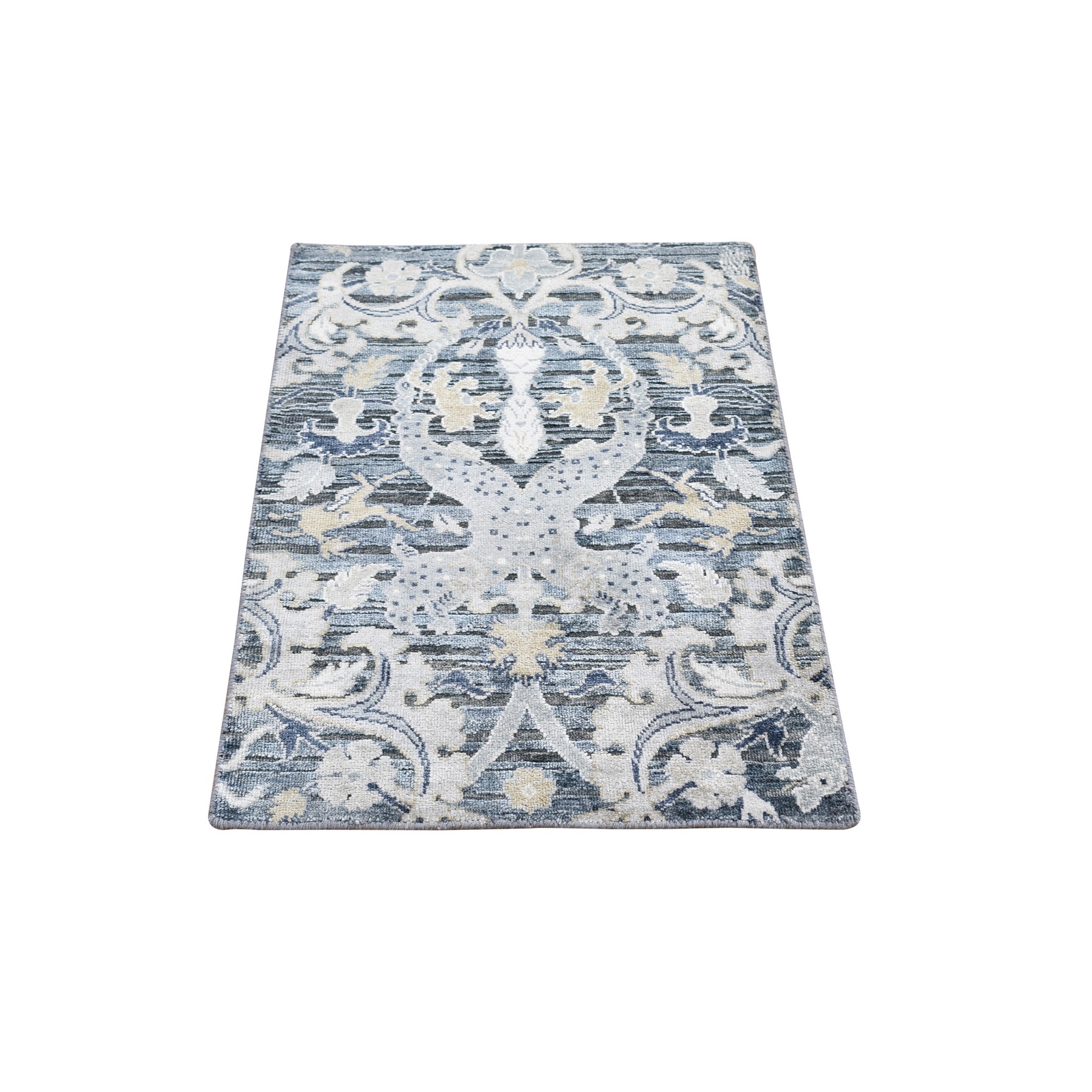 Transitional Hand Knotted Blue Rug No: 1132322