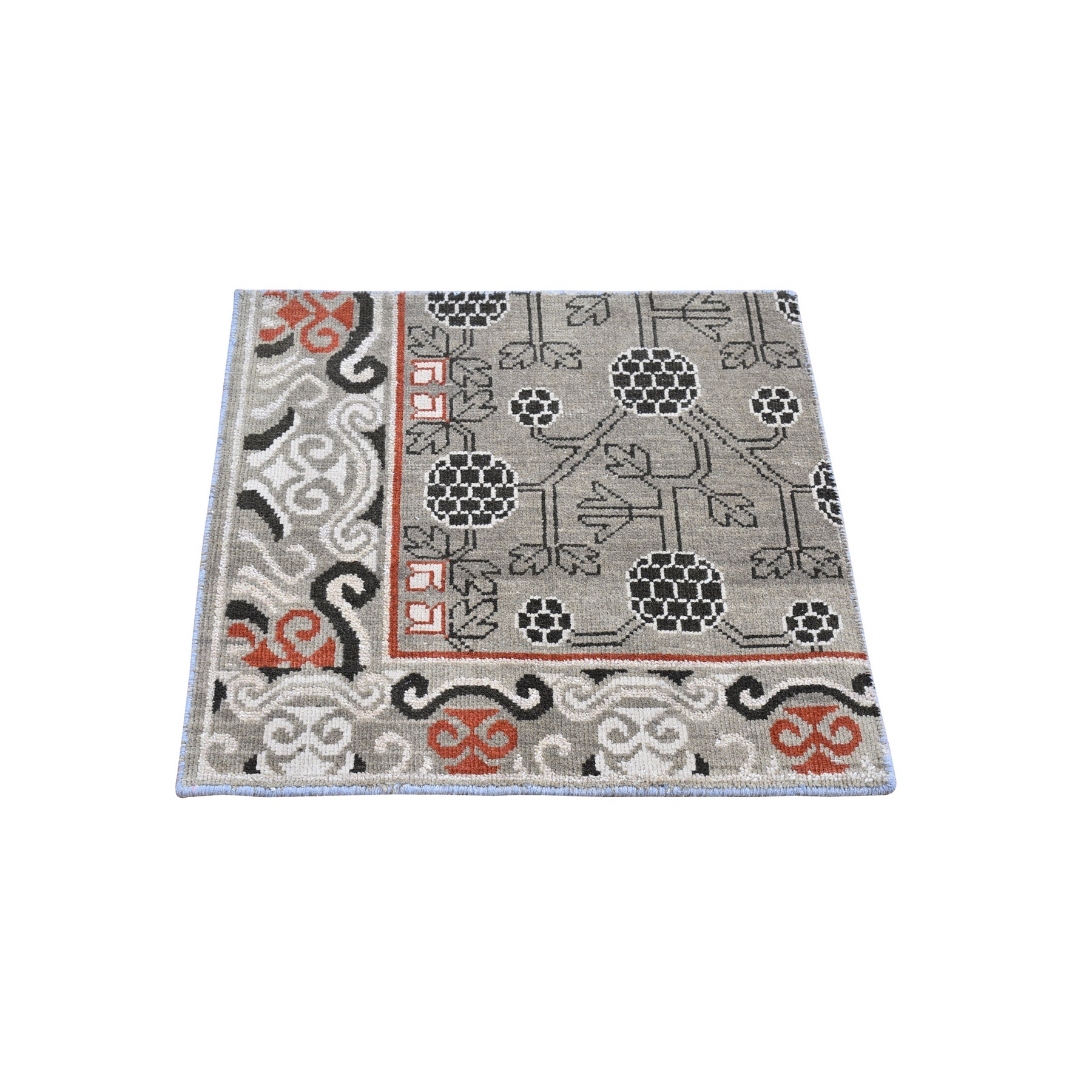 Nomadic And Village Collection Hand Knotted Grey Rug No: 1132332