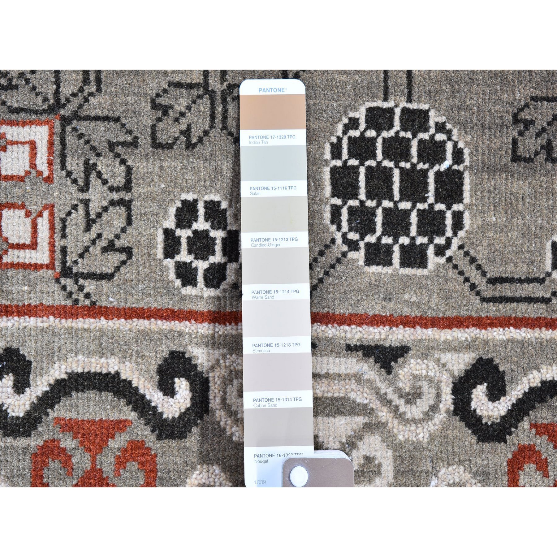 2'1"x2'2" Gray Khotan Design Sampler 100% Wool Tribal Design Hand Knotted Oriental Rug Sh66166