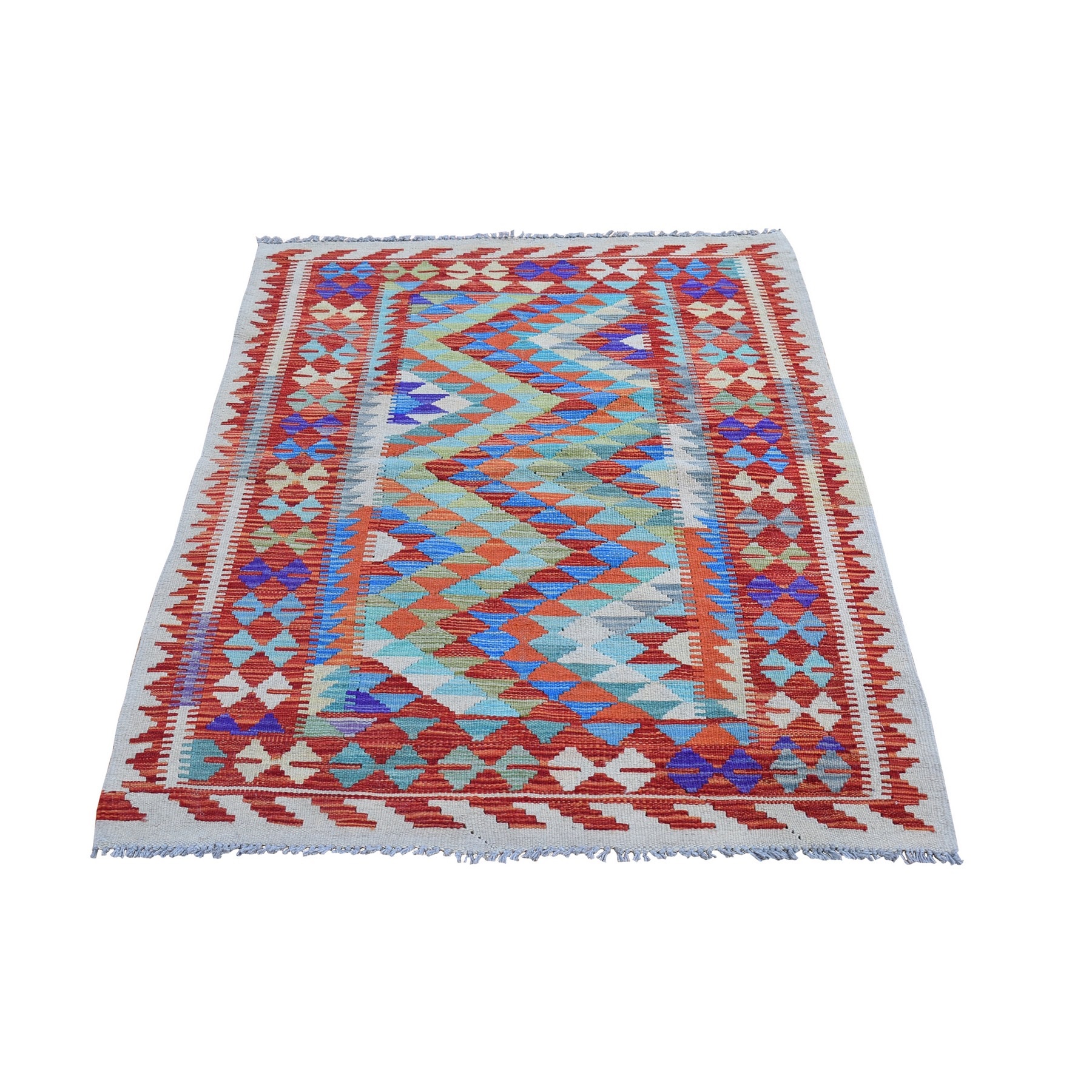 Fine Kilim Collection Hand Woven Orange Rug No: 1132340