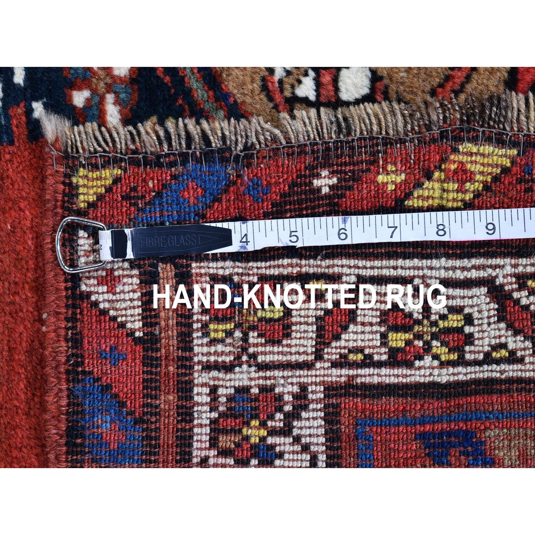 3'9"x12'2" Brown Antique North West Persian with Camel Hair Wide Runner Full Pile Geometric Medallions Hand Knotted Natural Wool Clean Oriental Rug Sh66185