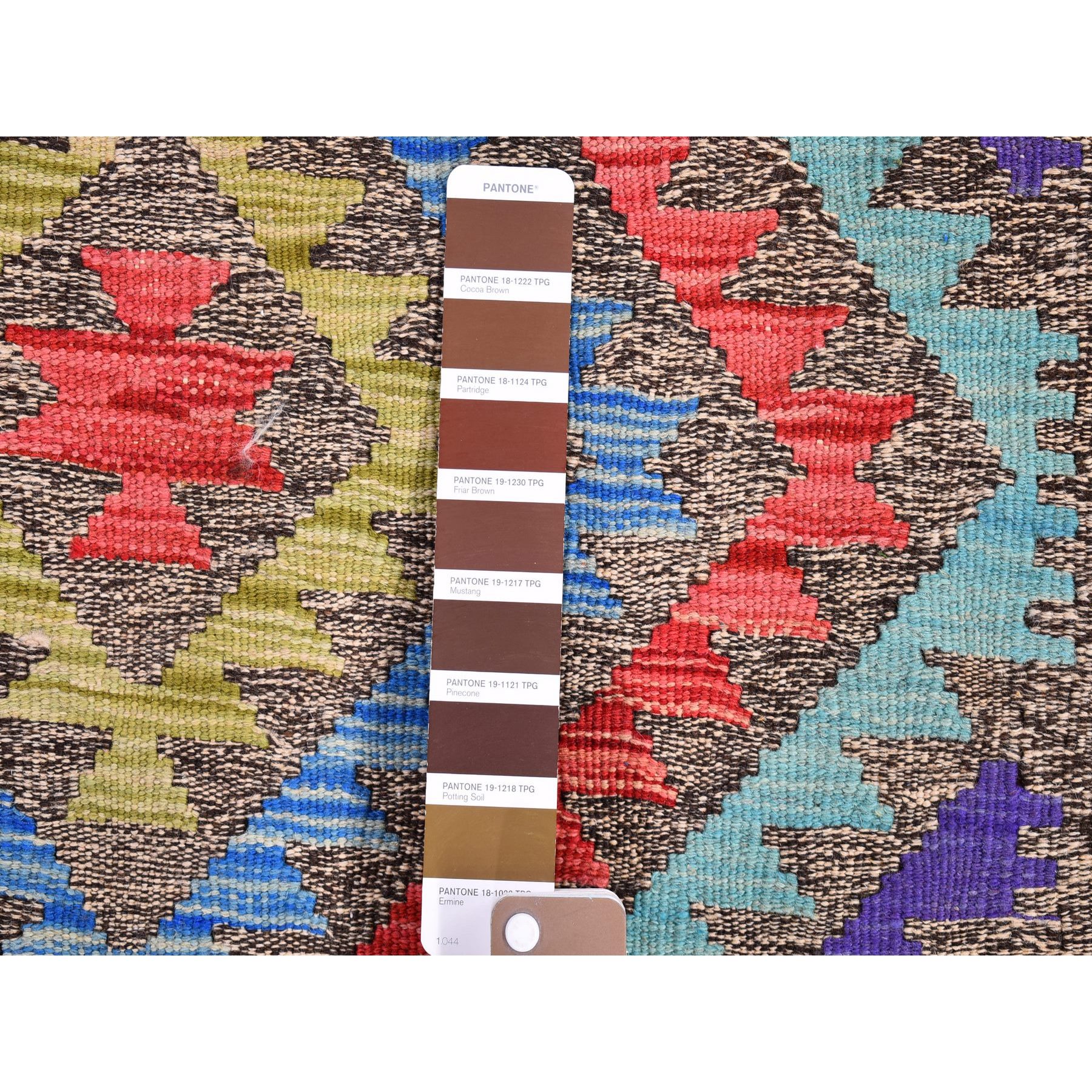 3'3"x5' Colorful Geometric Design Natural Wool Reversible Flat Weave Afghan Kilim Hand Woven Oriental Rug Sh66186