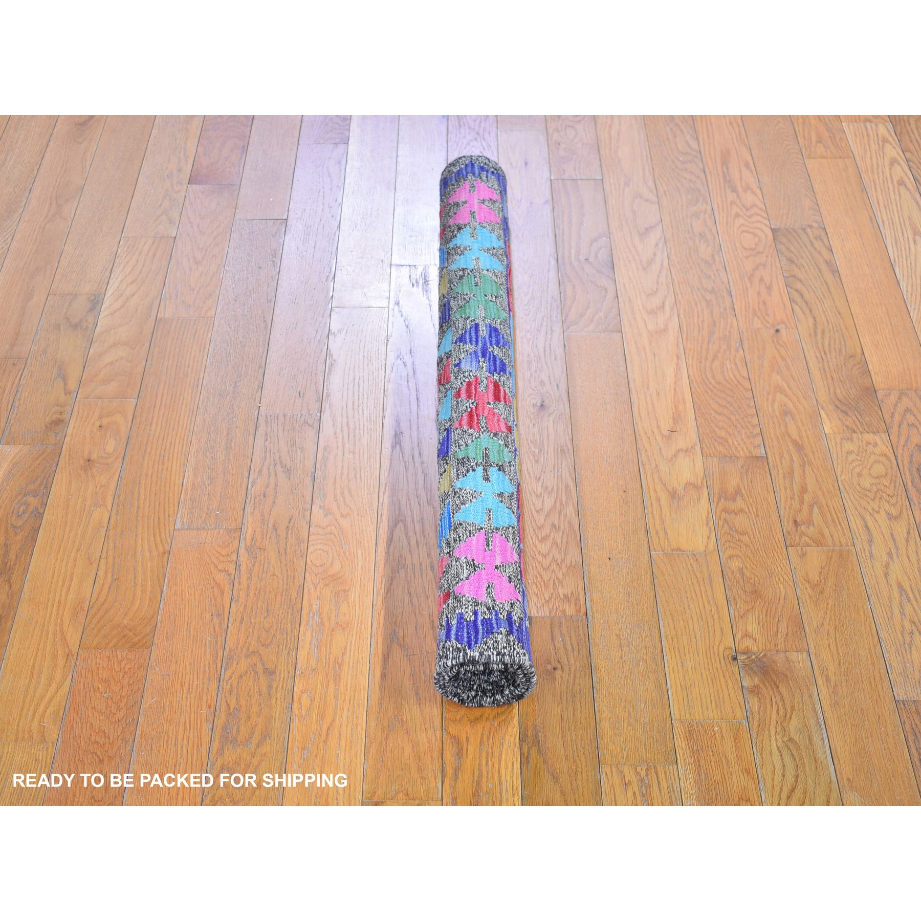 3'3"x5' Colorful Geometric Design Natural Wool Reversible Flat Weave Afghan Kilim Hand Woven Oriental Rug Sh66186