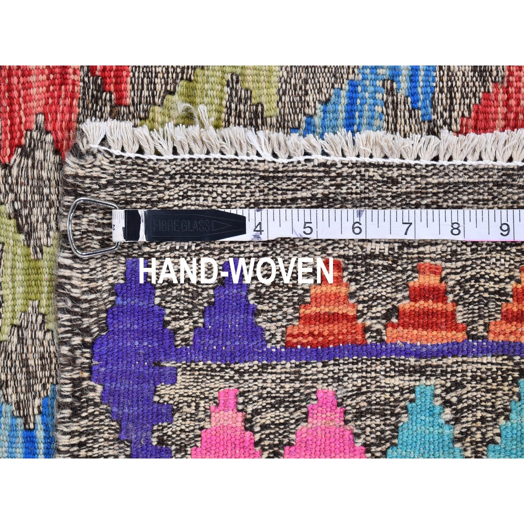 3'3"x5' Colorful Geometric Design Natural Wool Reversible Flat Weave Afghan Kilim Hand Woven Oriental Rug Sh66186