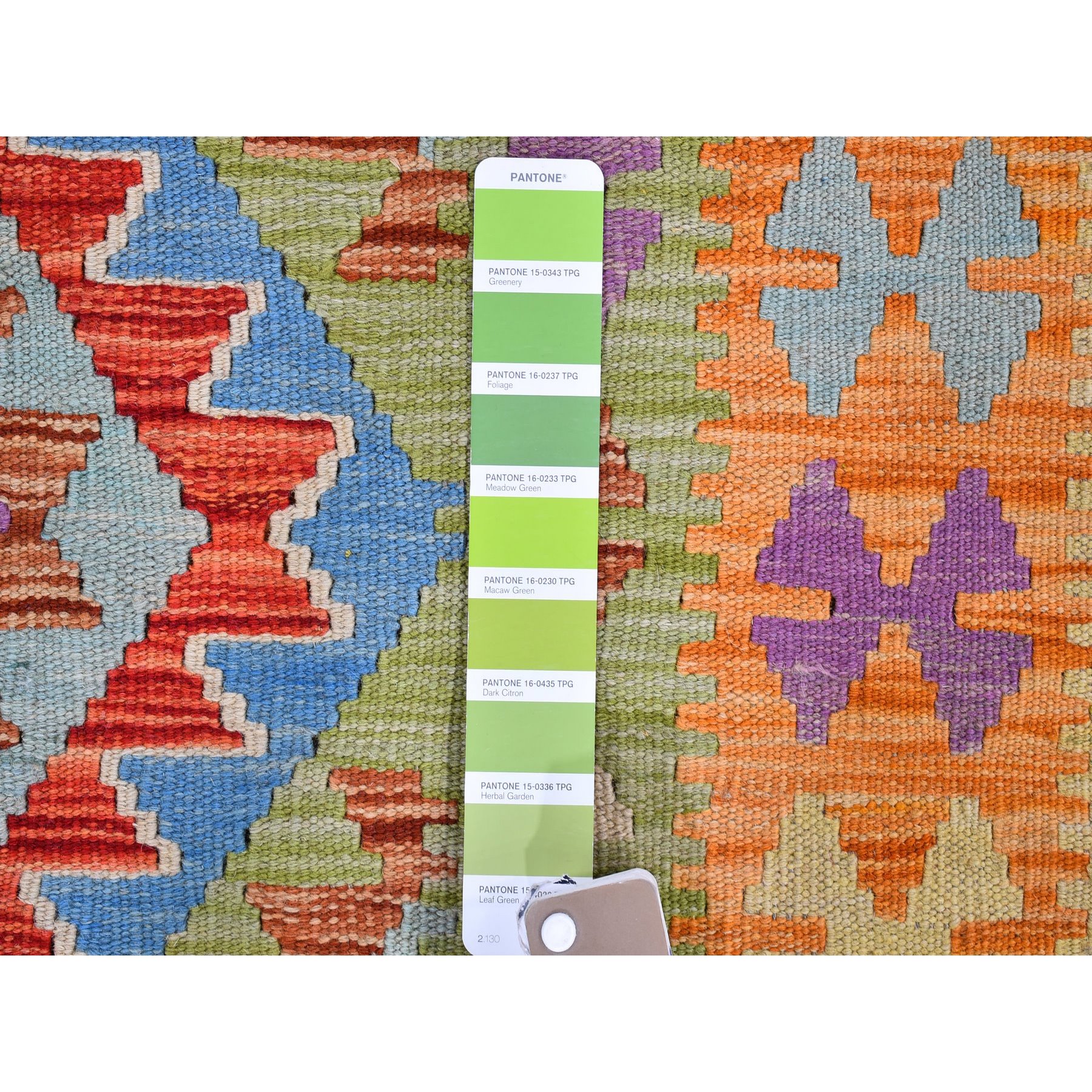 3'1"x4'8" Reversible Flat Weave Afghan Kilim Colorful Geometric Design Natural Wool Hand Woven Oriental Rug Sh66188