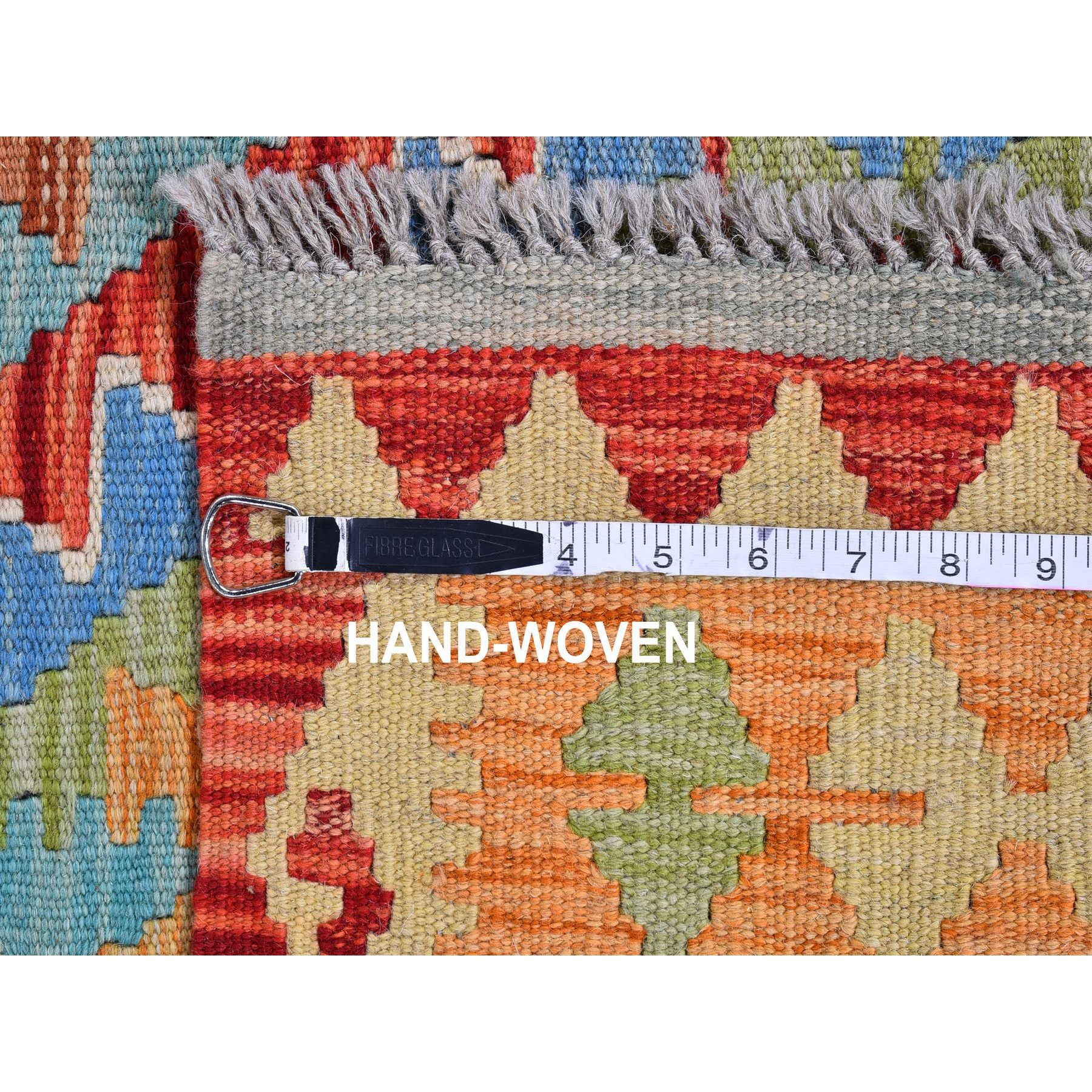 3'1"x4'8" Reversible Flat Weave Afghan Kilim Colorful Geometric Design Natural Wool Hand Woven Oriental Rug Sh66188