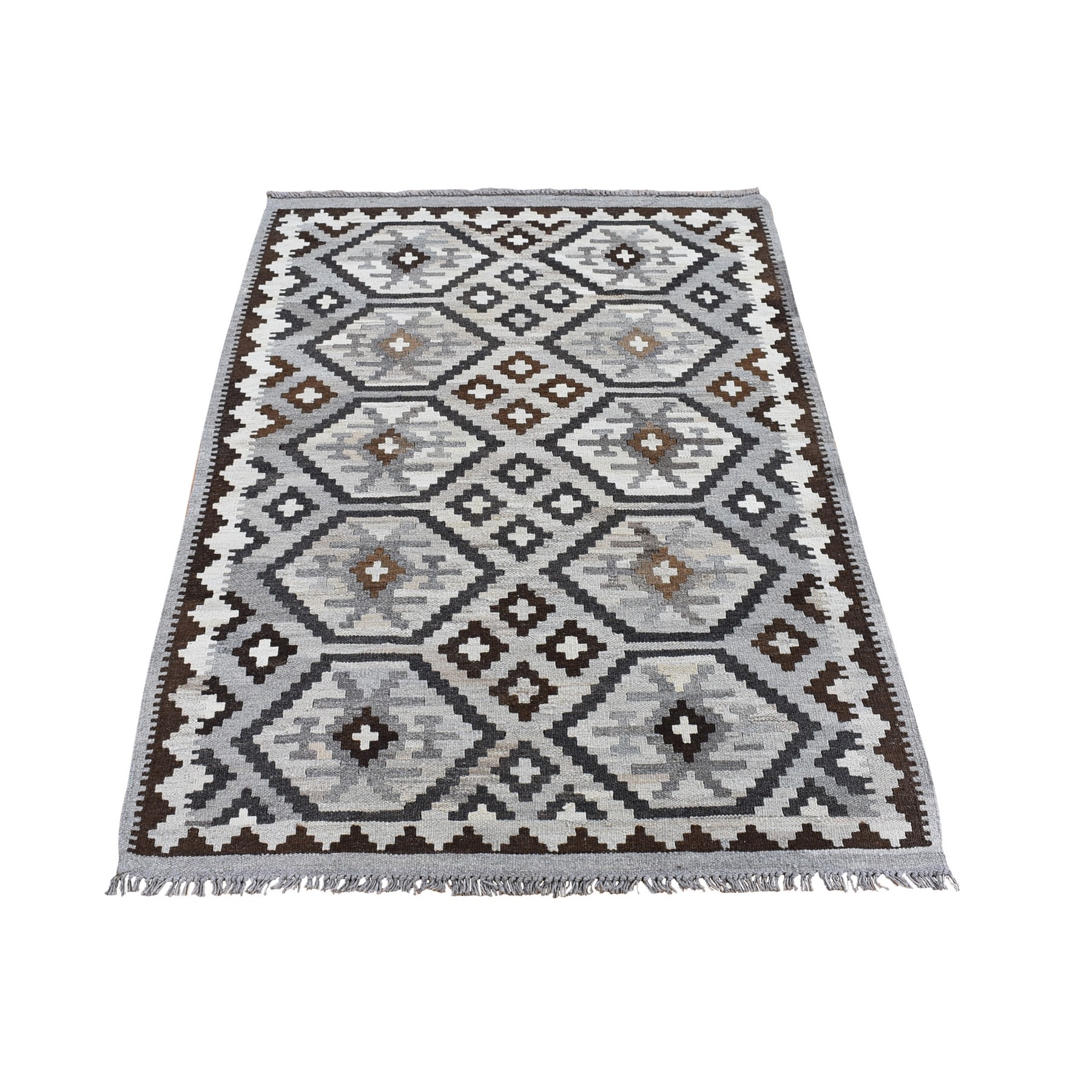 Fine Kilim Collection Hand Woven Ivory Rug No: 1132410